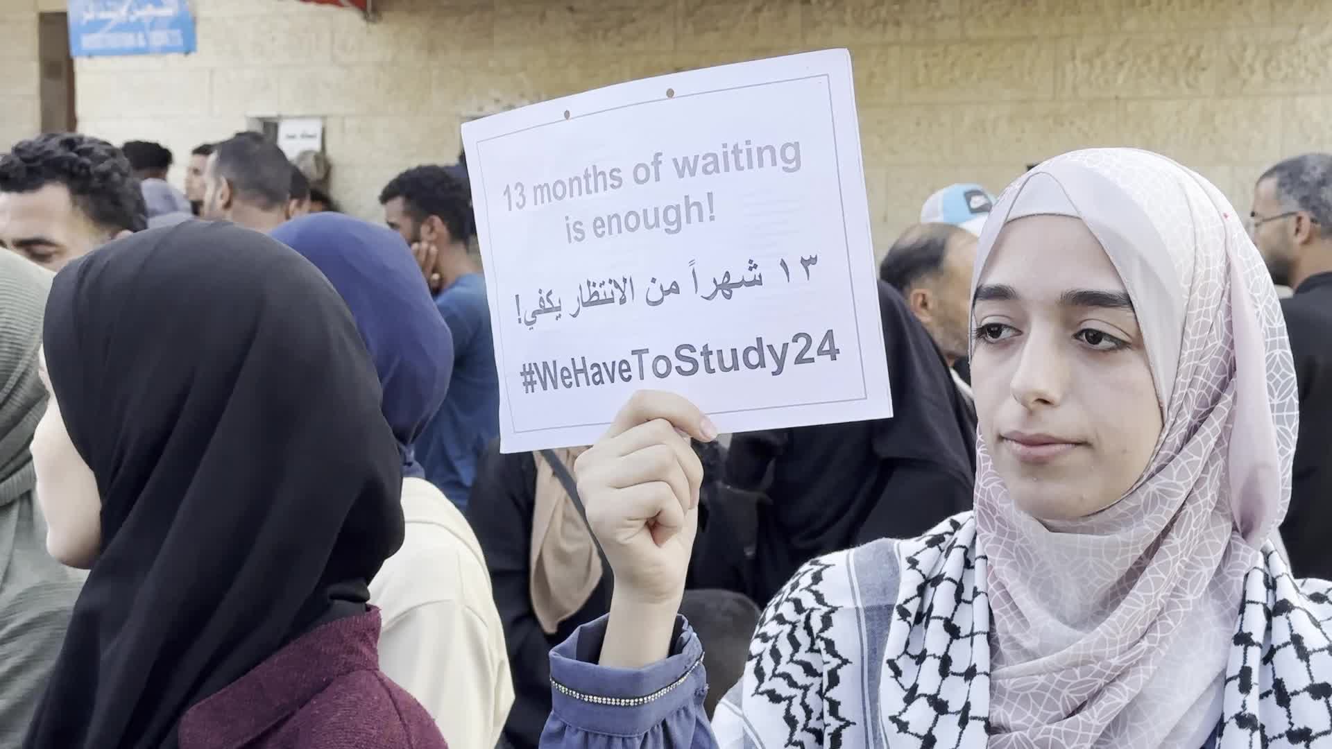 Palestinian Students Protest for Access to Education Amid Blockade