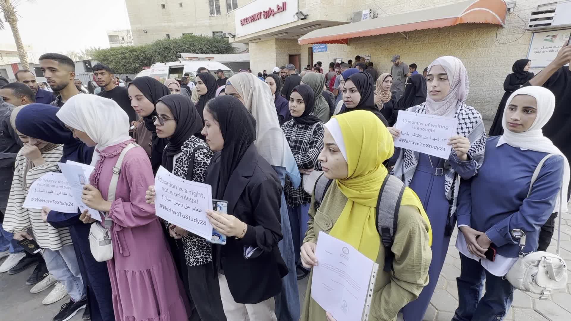 Palestinian Students Protest for Access to Education Amid Blockade