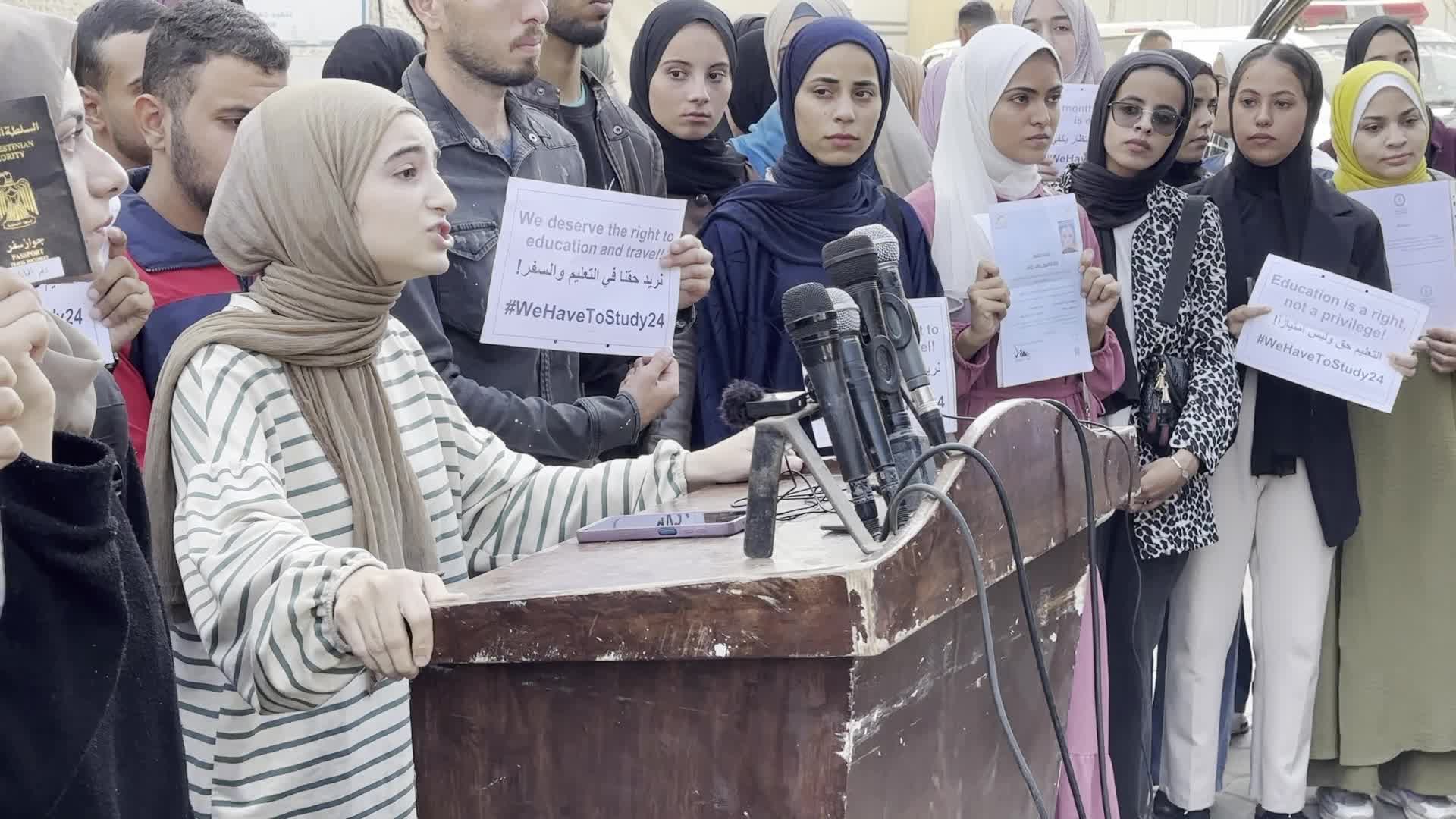 Palestinian Students Protest for Access to Education Amid Blockade