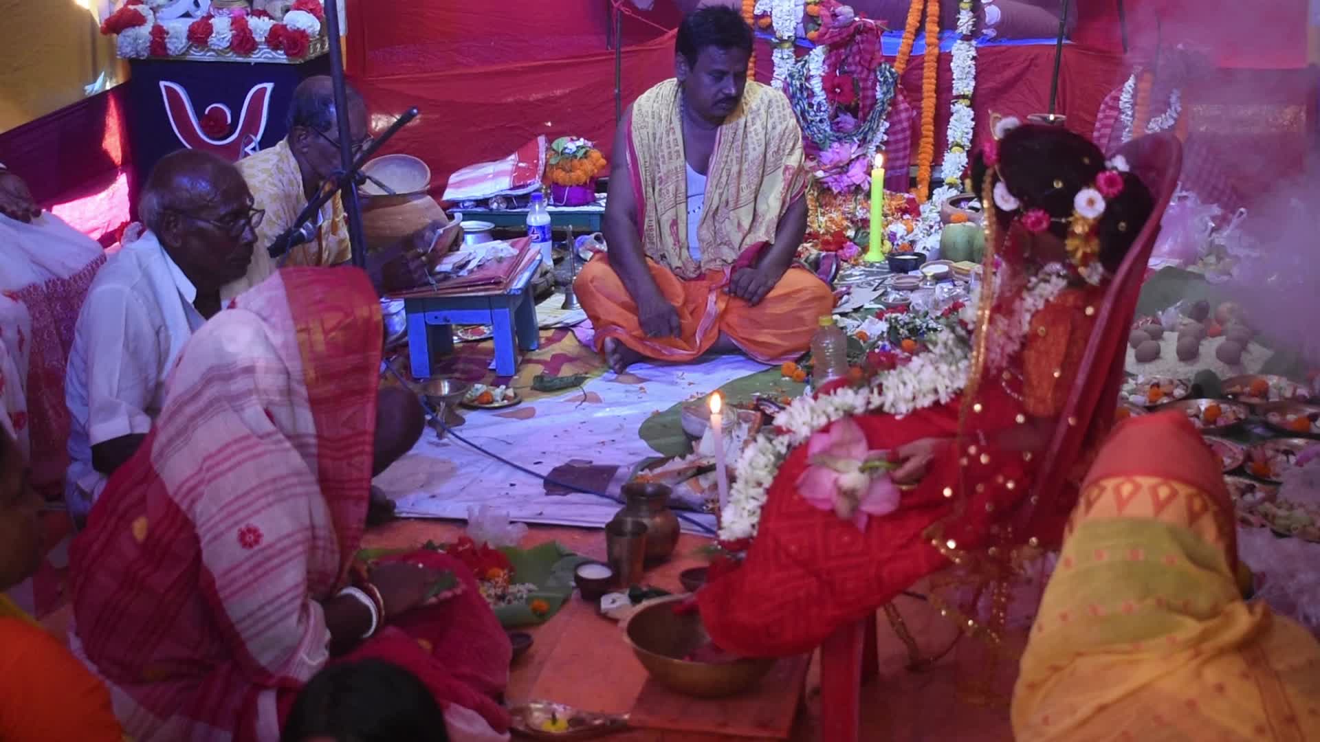 Kumari Puja on the ocassion of Jagadhatri Puja in India