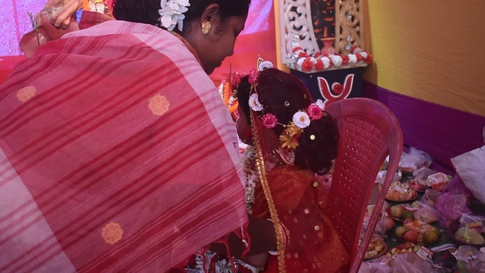 Kumari Puja on the ocassion of Jagadhatri Puja in India