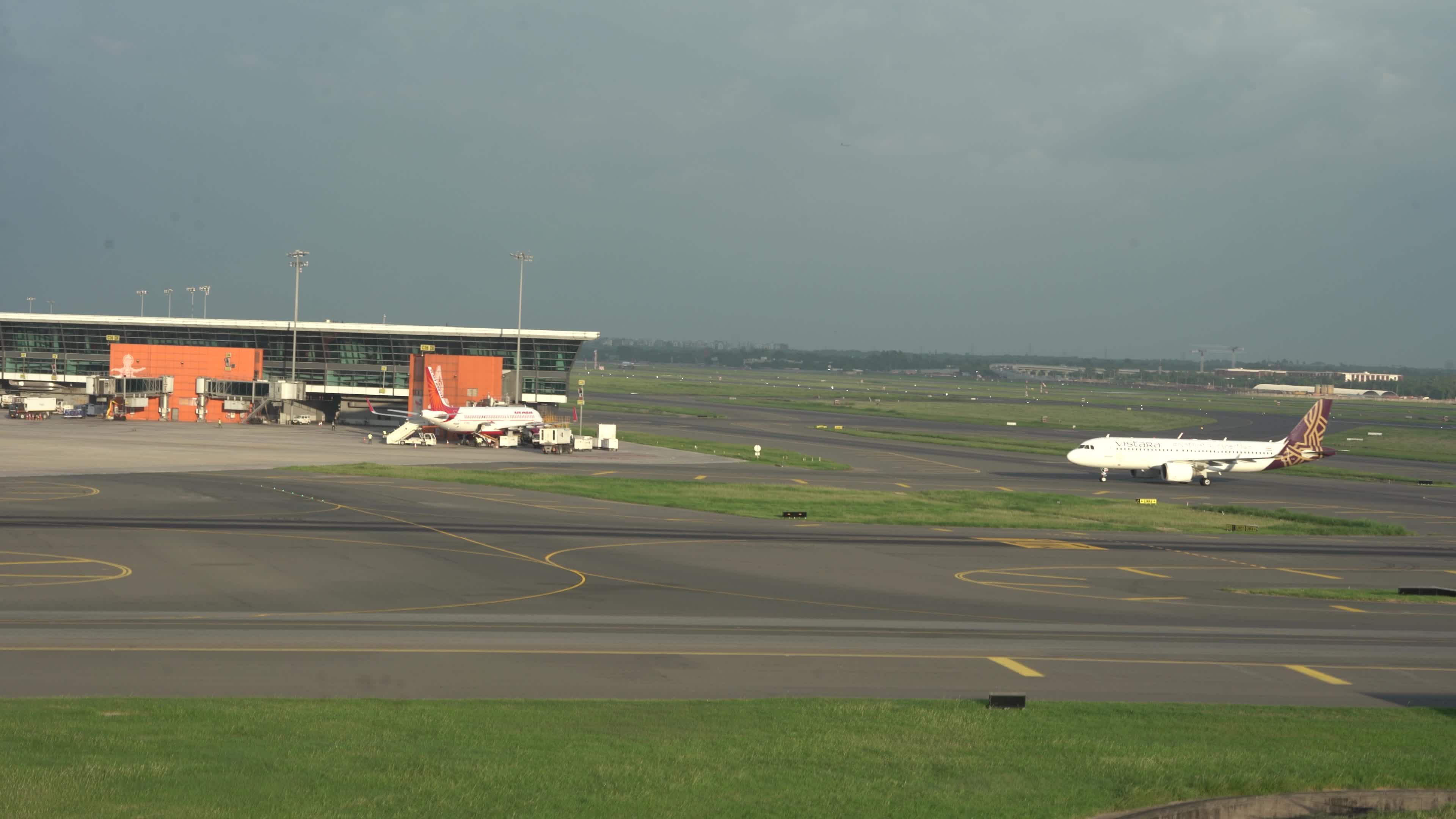 Vistara Airlines airplane at Indira Gandhi International Airport in New Delhi, India