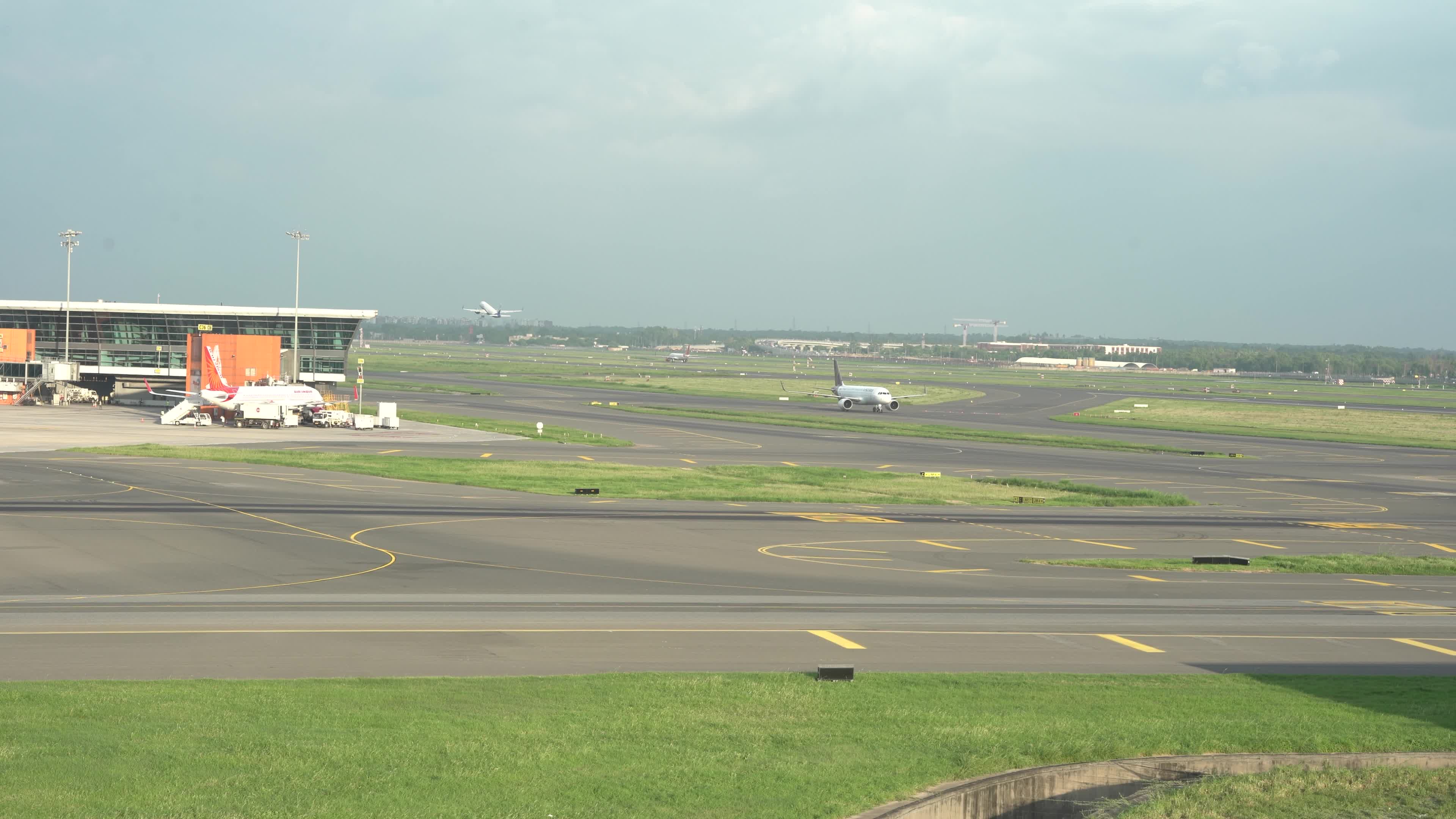 Vistara Airlines airplane at Indira Gandhi International Airport in New Delhi, India