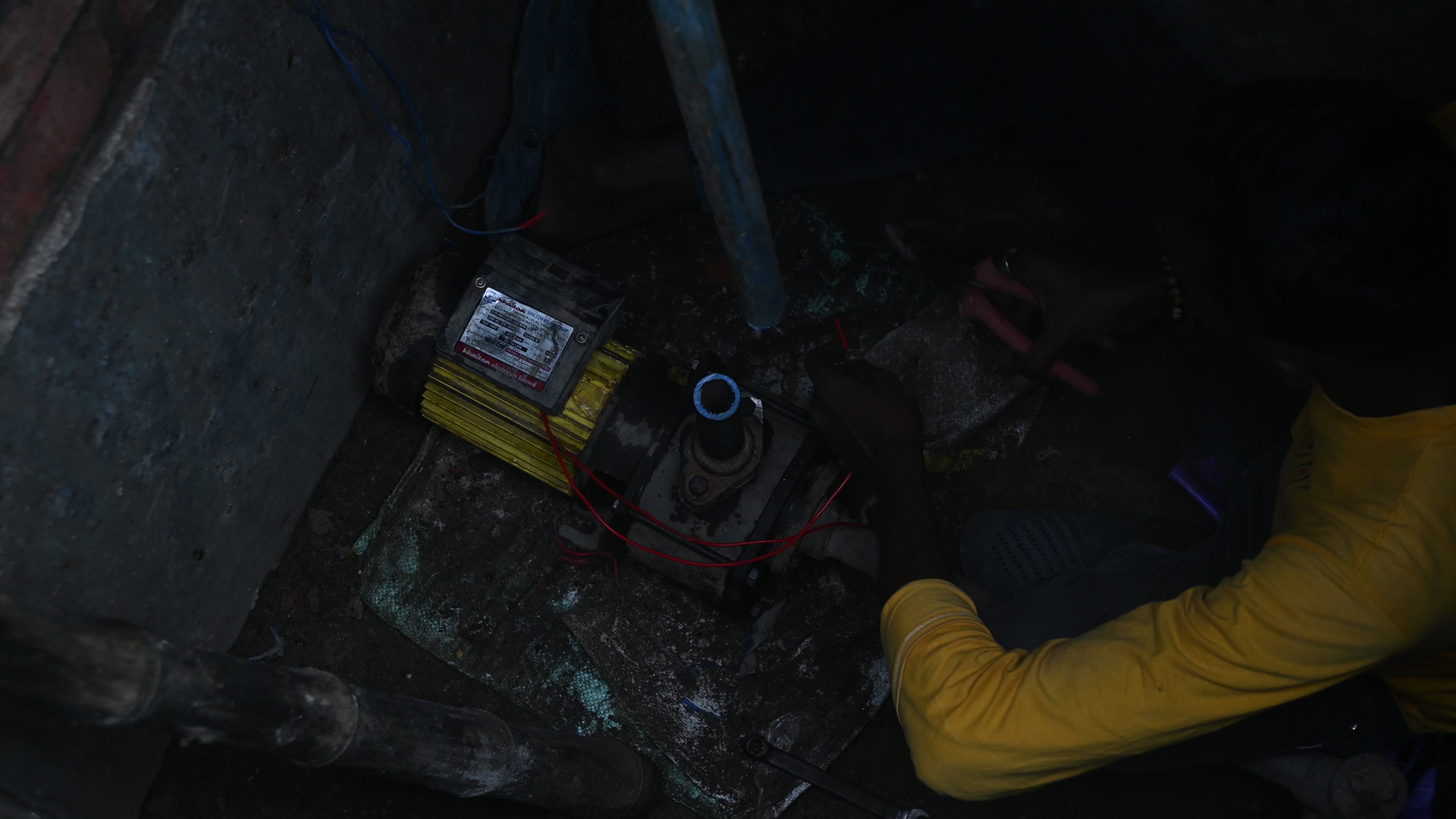 Underground Water Pump is being installed in India
