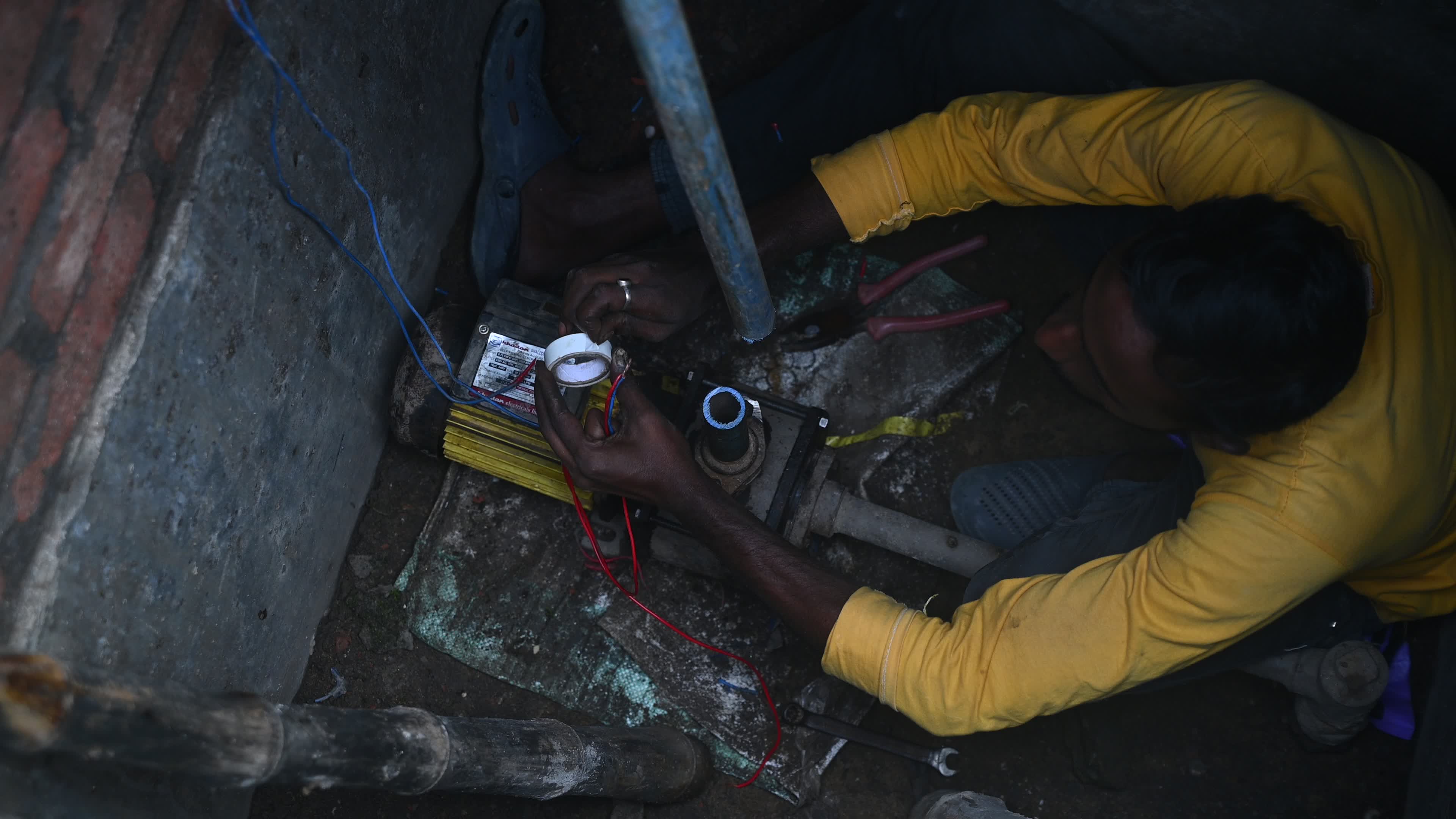 Underground Water Pump is being installed in India
