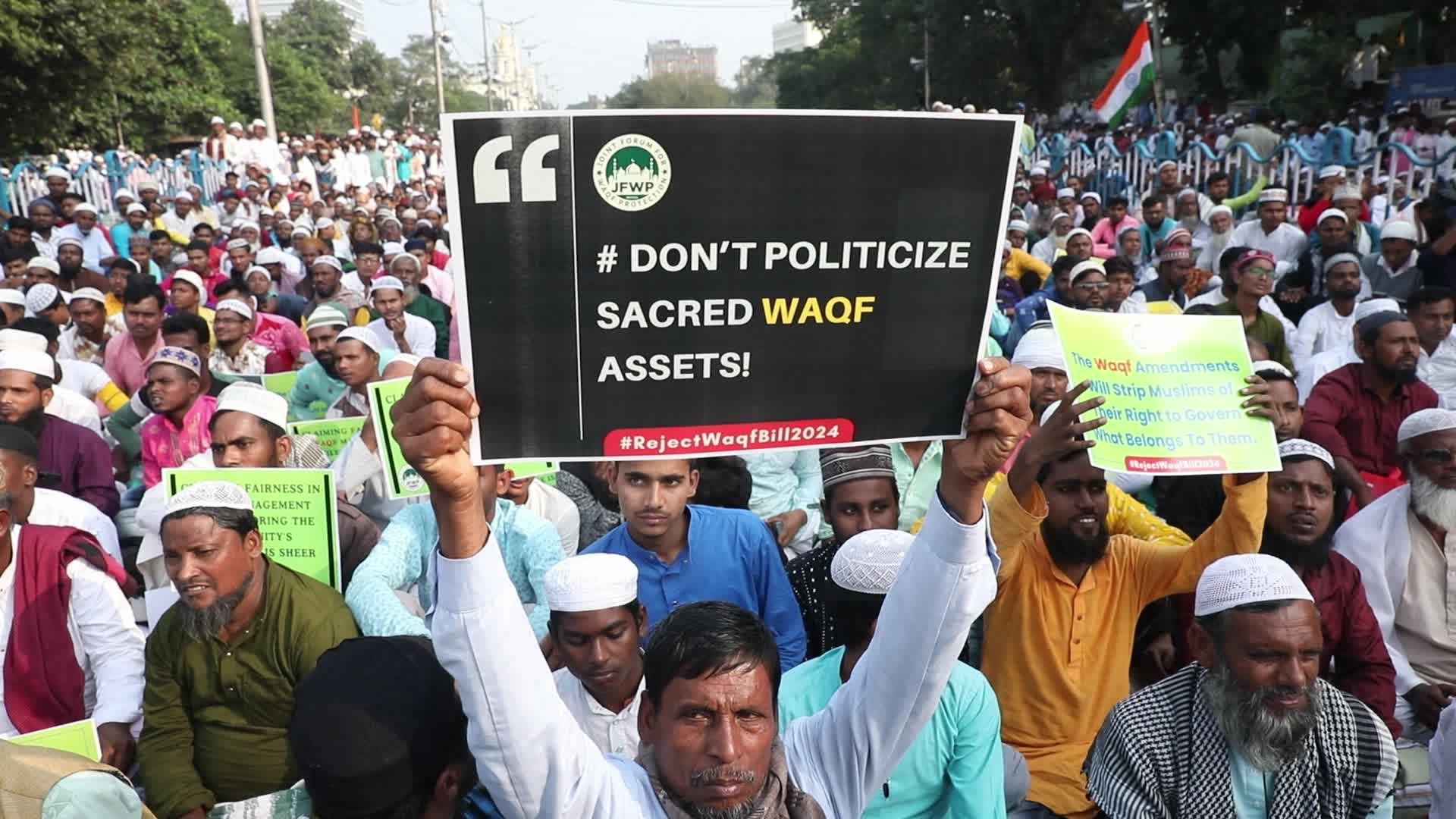 WAQF Amendment Bill 2024 protest in Kolkata, India