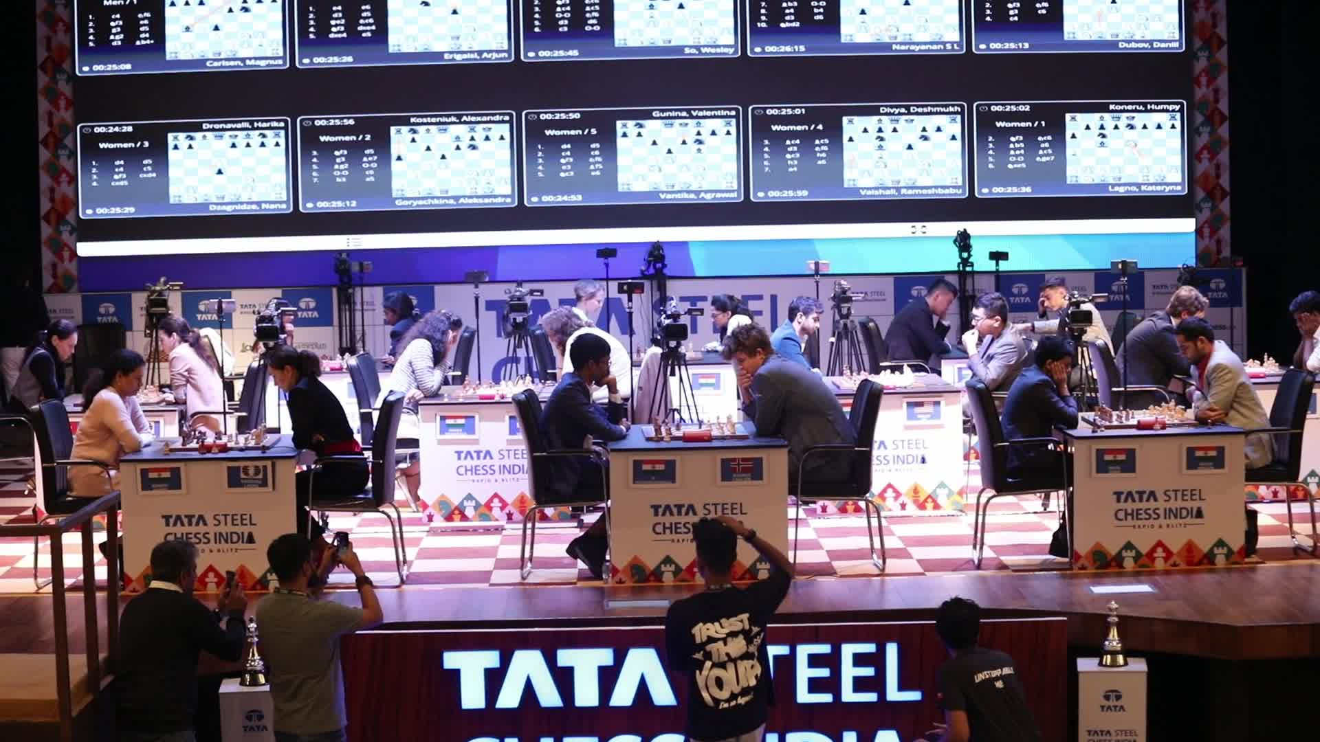 First day of 6th Tata Steel Chess India Rapid & Blitz in Kolkata