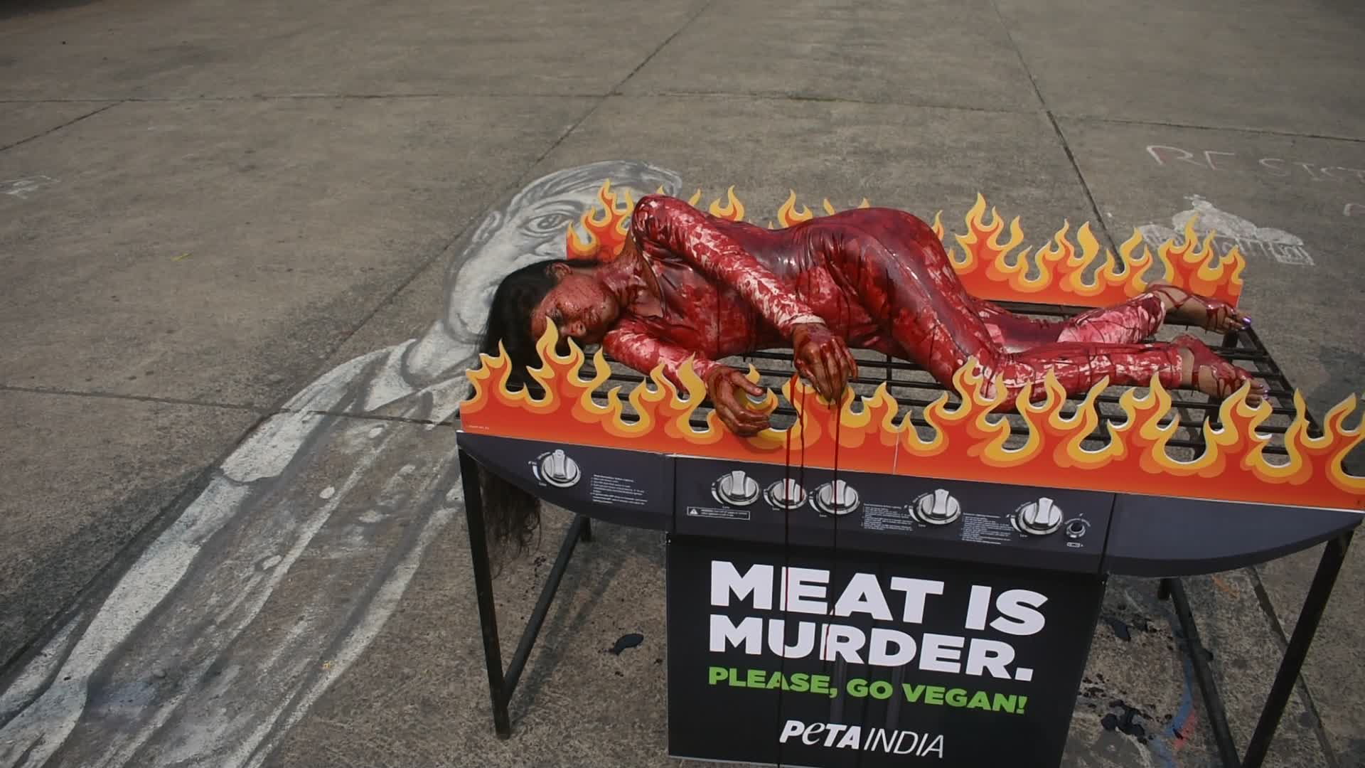 PETA protest in Kolkata.