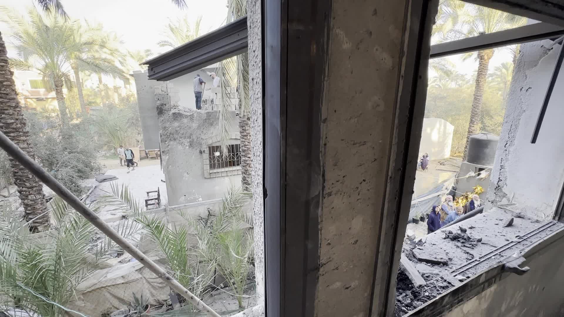 House Hit By Israeli Airstrike In Gaza, Palestine