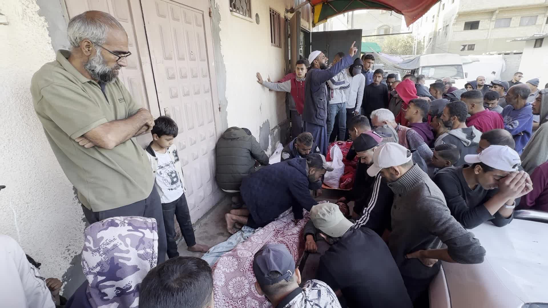 Funeral for Palestinian Victims of Airstrike in Gaza