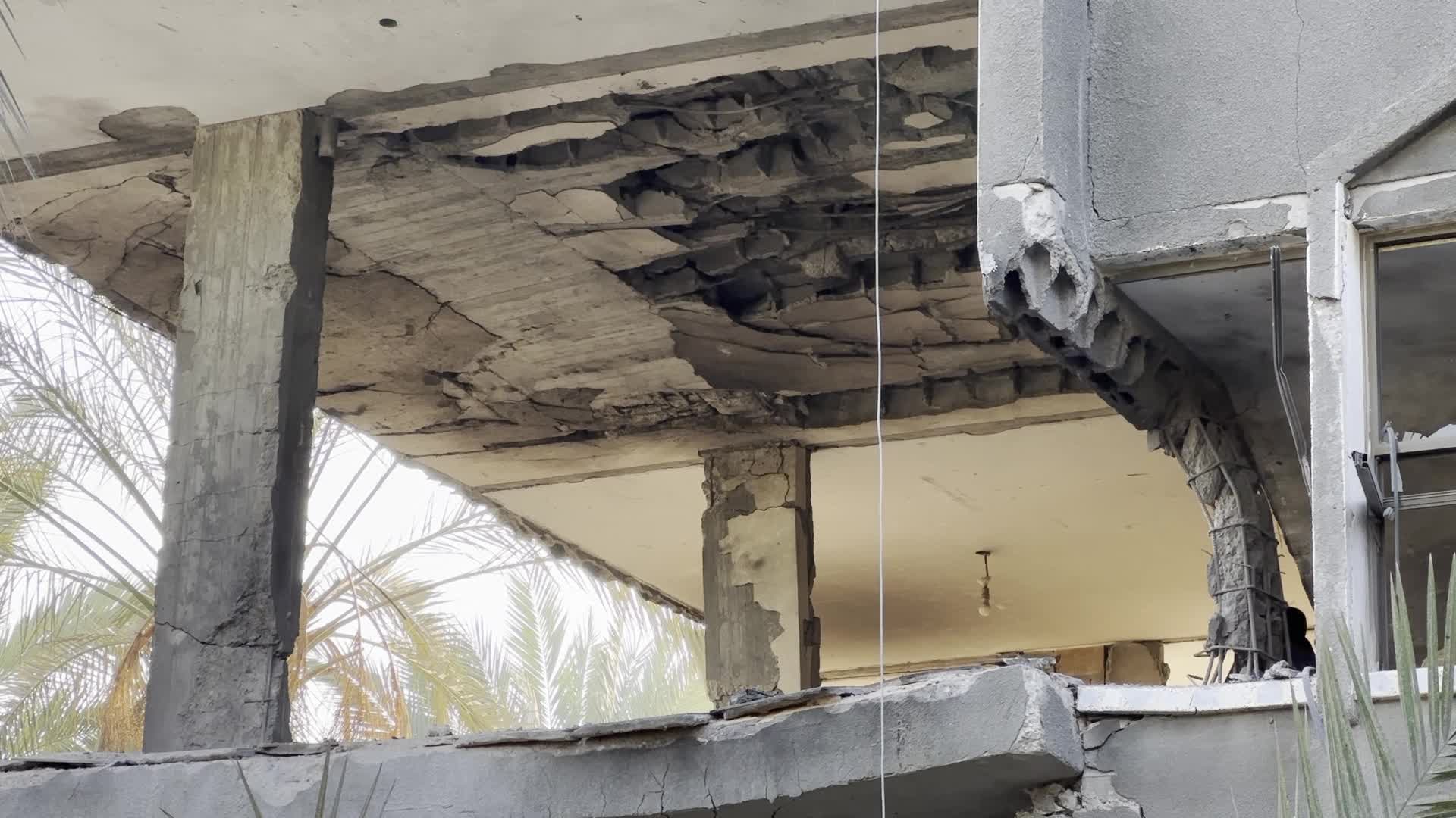 House Hit By Israeli Airstrike In Gaza, Palestine