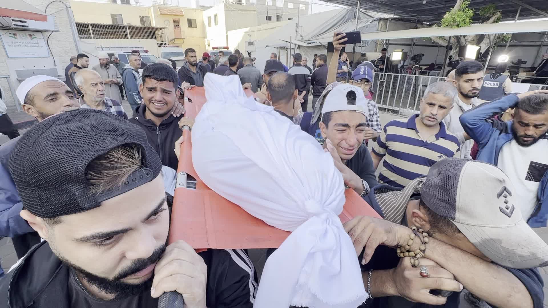 Funeral for Palestinian Victims of Airstrike in Gaza