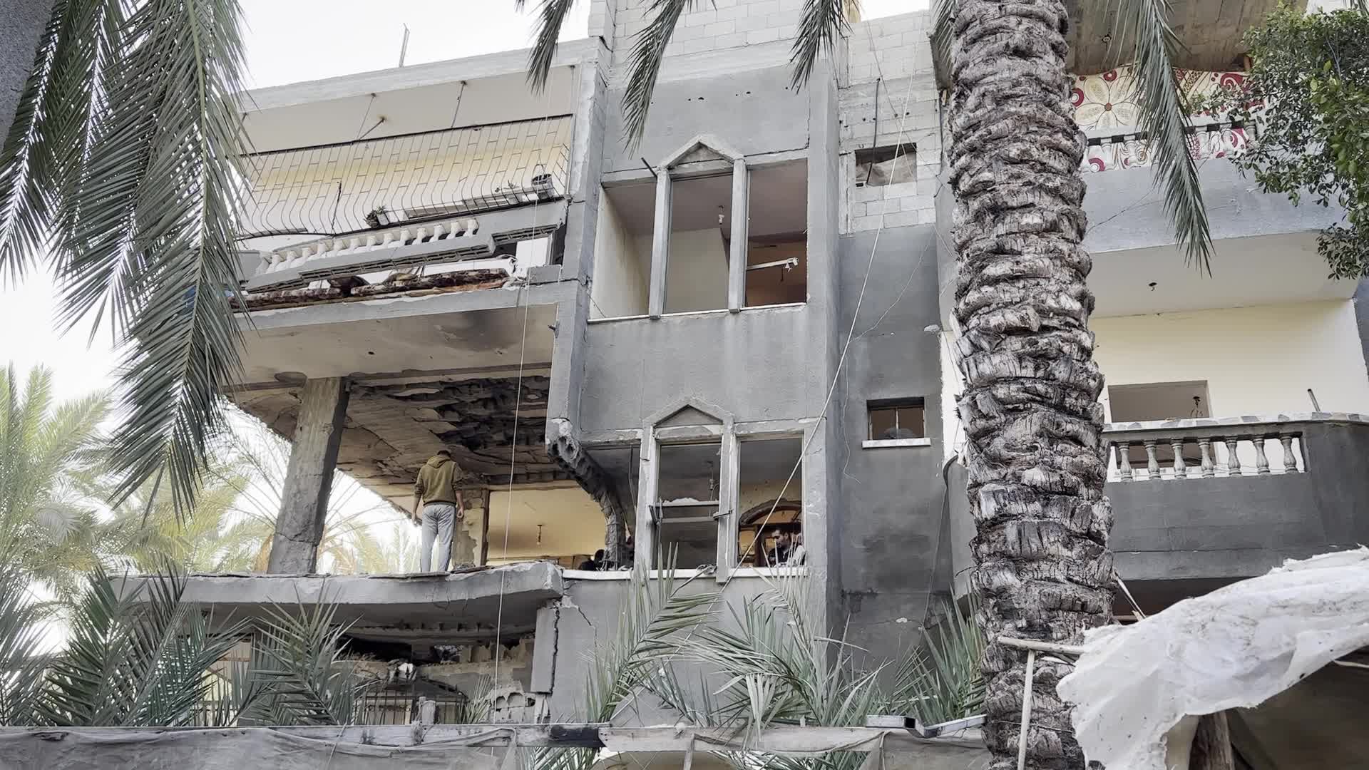 House Hit By Israeli Airstrike In Gaza, Palestine