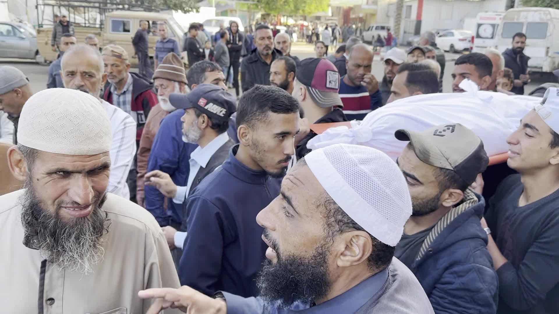 Funeral for Palestinian Victims of Airstrike in Gaza