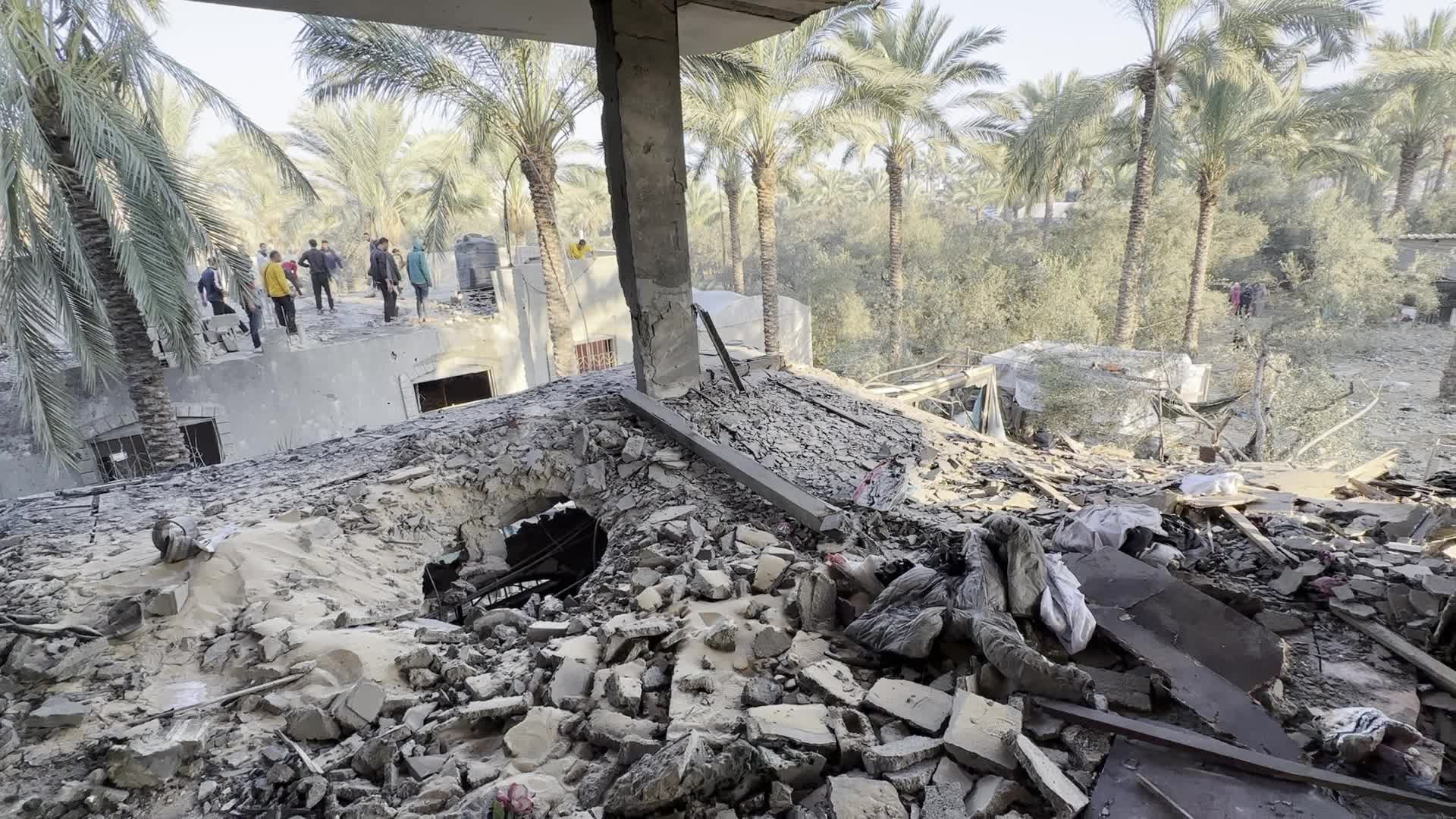 House Hit By Israeli Airstrike In Gaza, Palestine