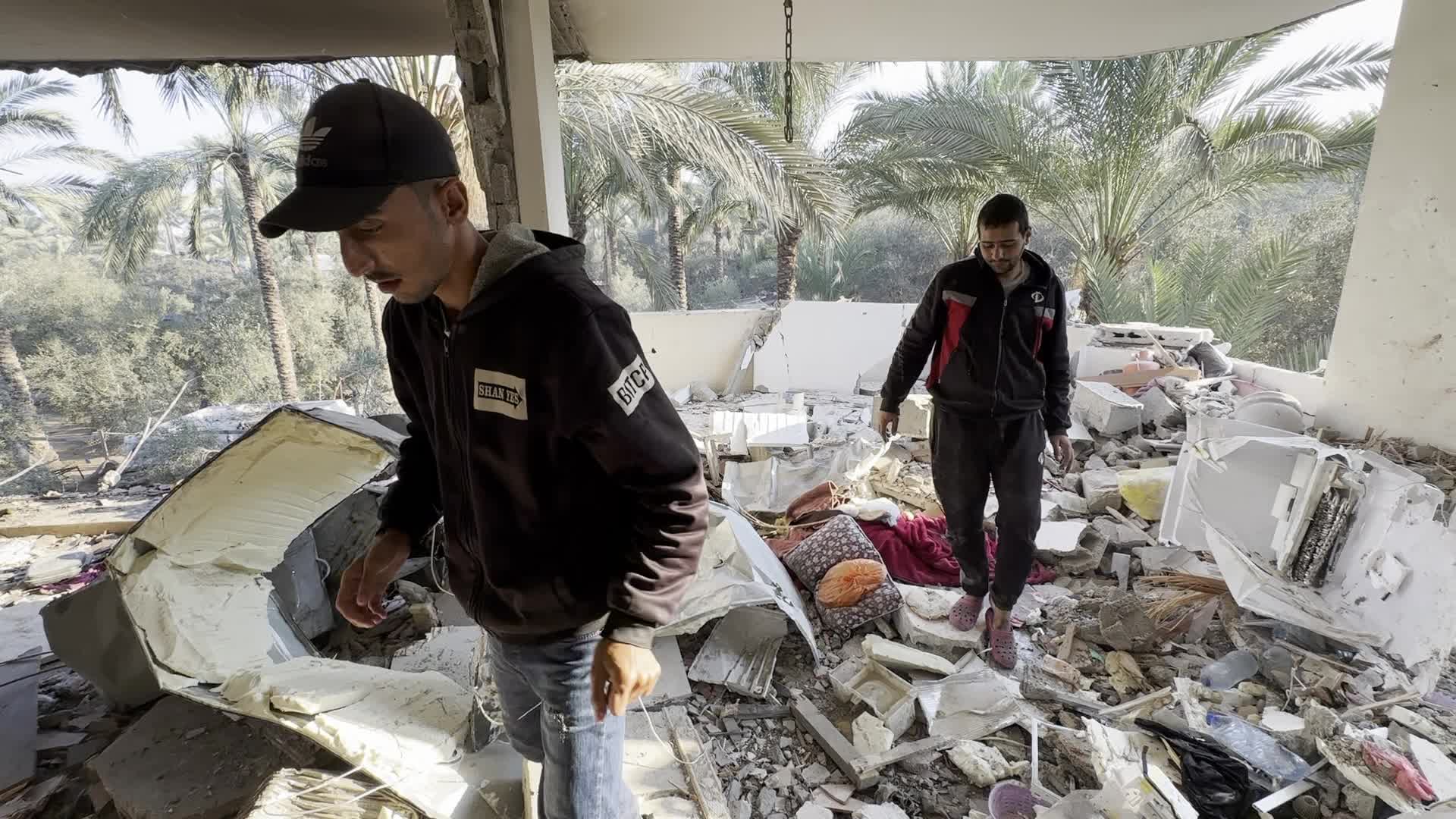 House Hit By Israeli Airstrike In Gaza, Palestine