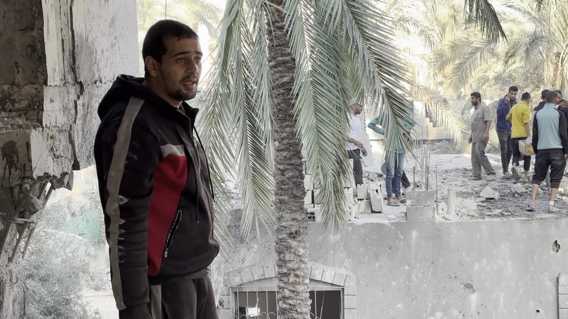 House Hit By Israeli Airstrike In Gaza, Palestine