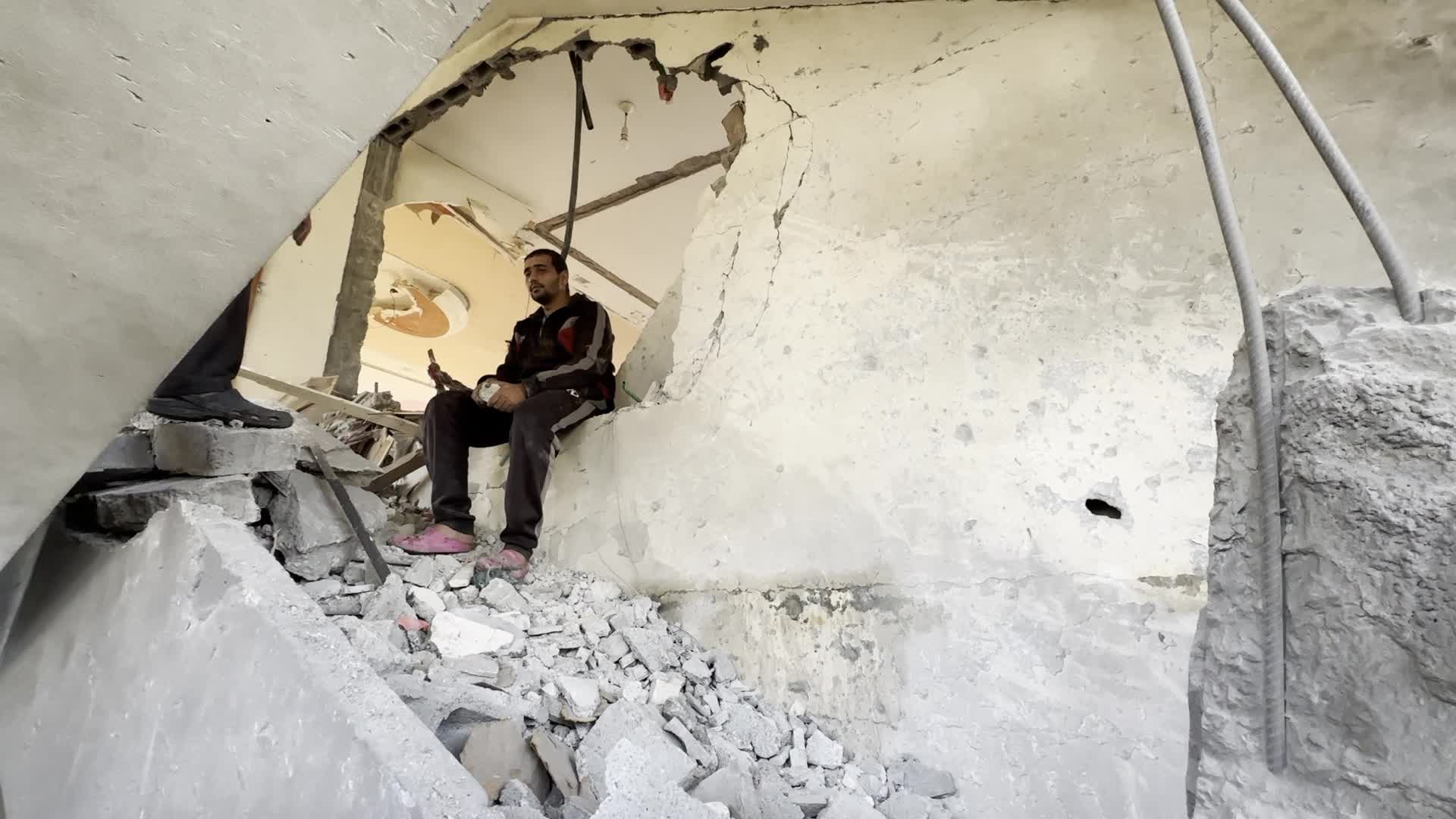 House Hit By Israeli Airstrike In Gaza, Palestine