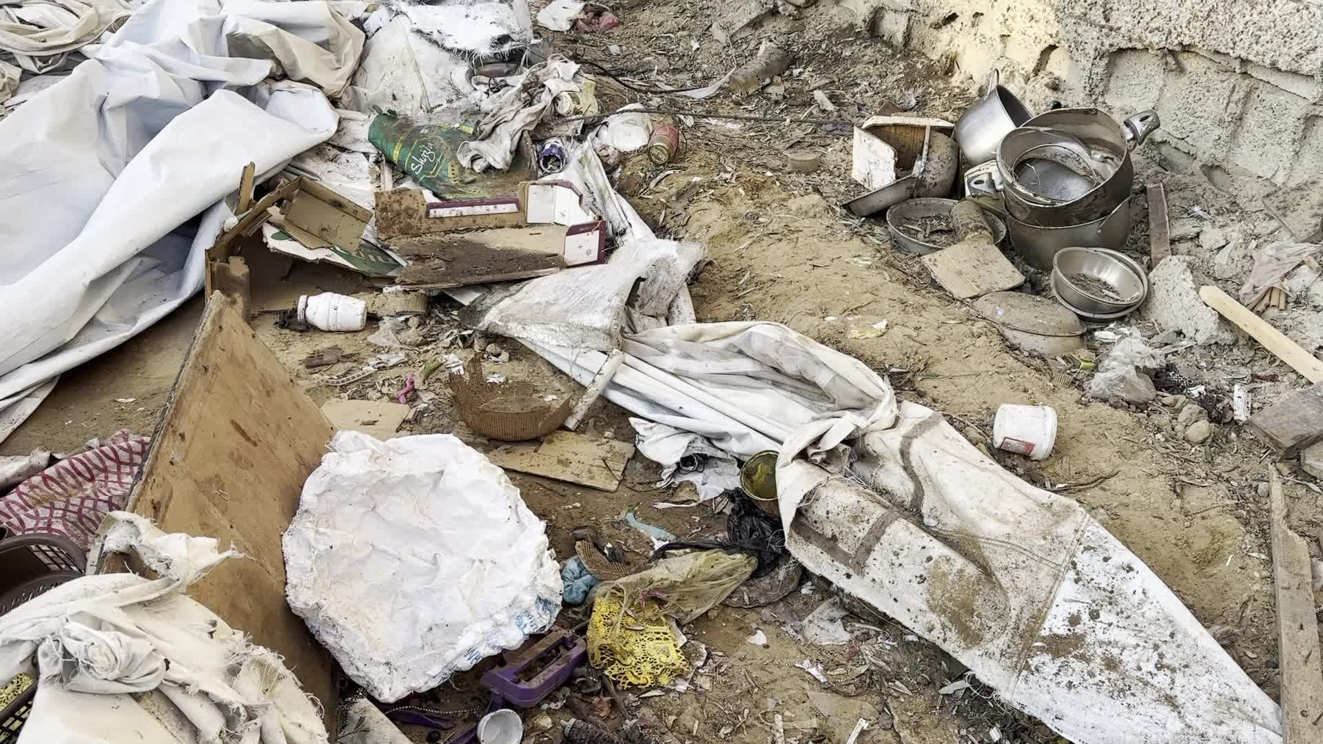 Israeli Airstrike In Tents Camp In Gaza, Palestine