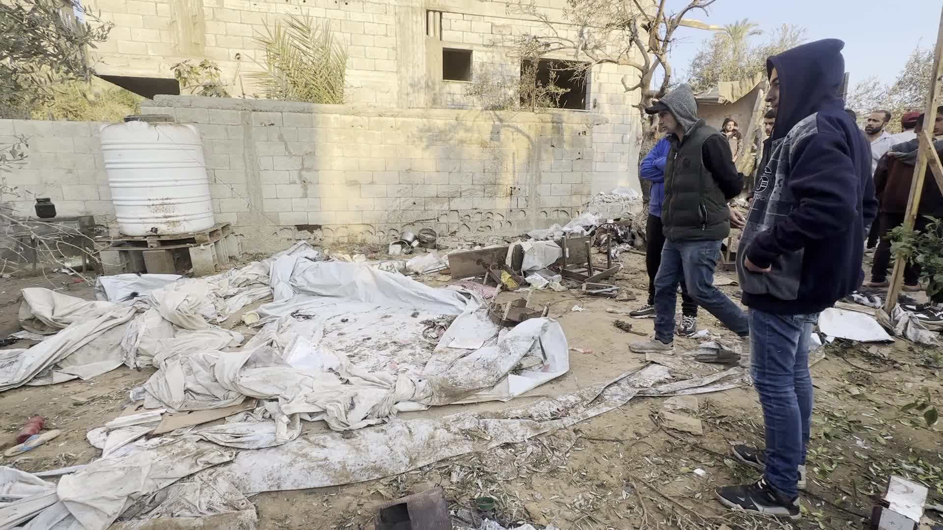 Israeli Airstrike In Tents Camp In Gaza, Palestine