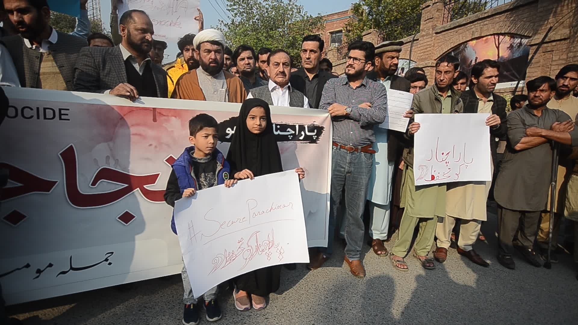 Shiite Muslims protest against attack on passenger vehicles that killed at least 40
