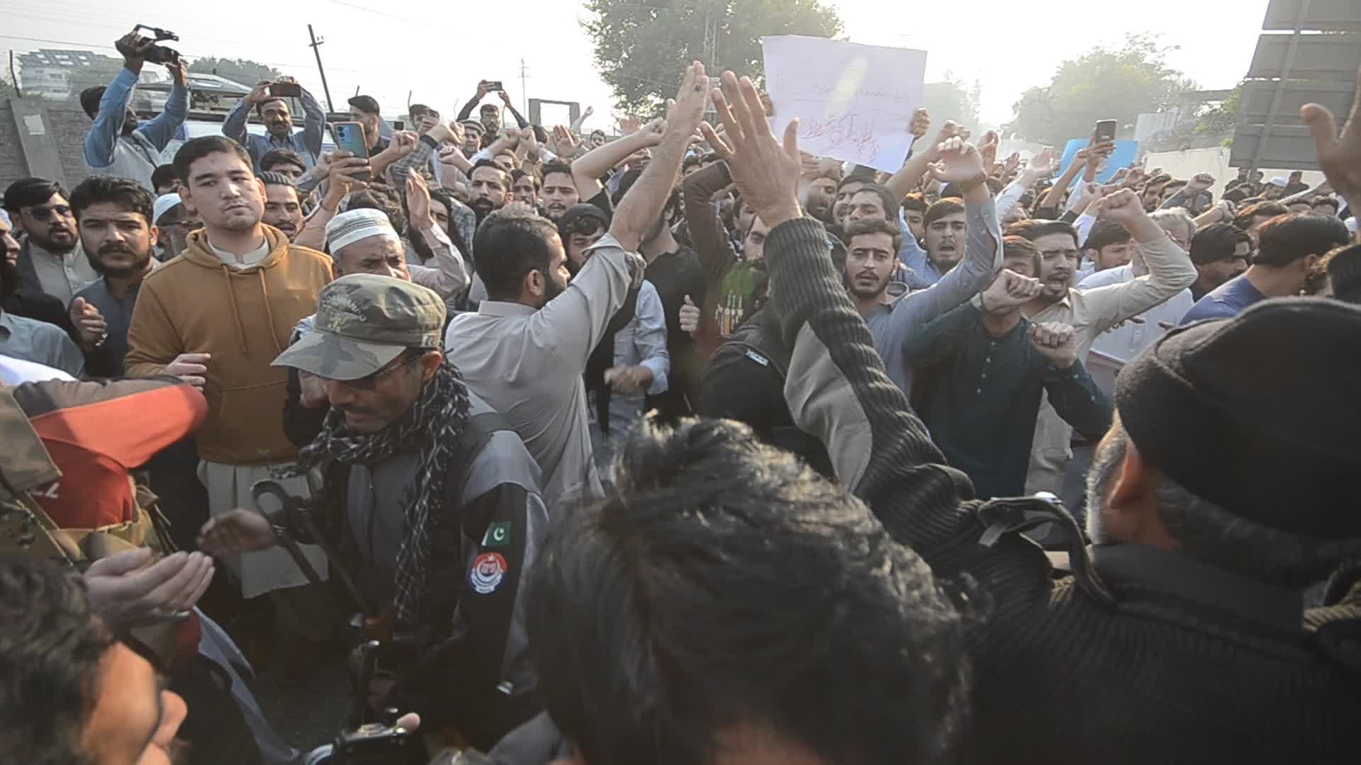 Shiite Muslims protest against attack on passenger vehicles that killed at least 40
