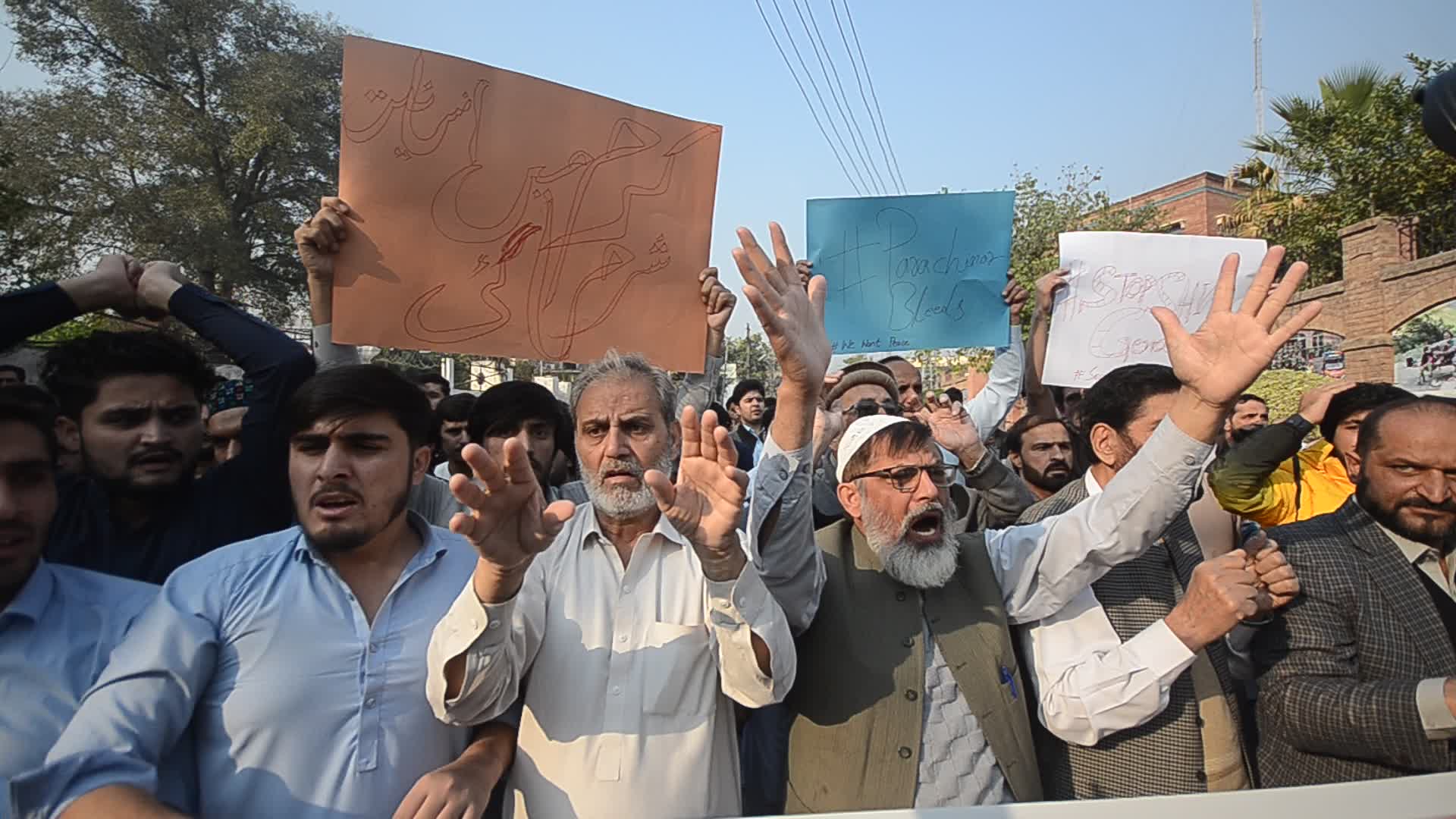 Shiite Muslims protest against attack on passenger vehicles that killed at least 40
