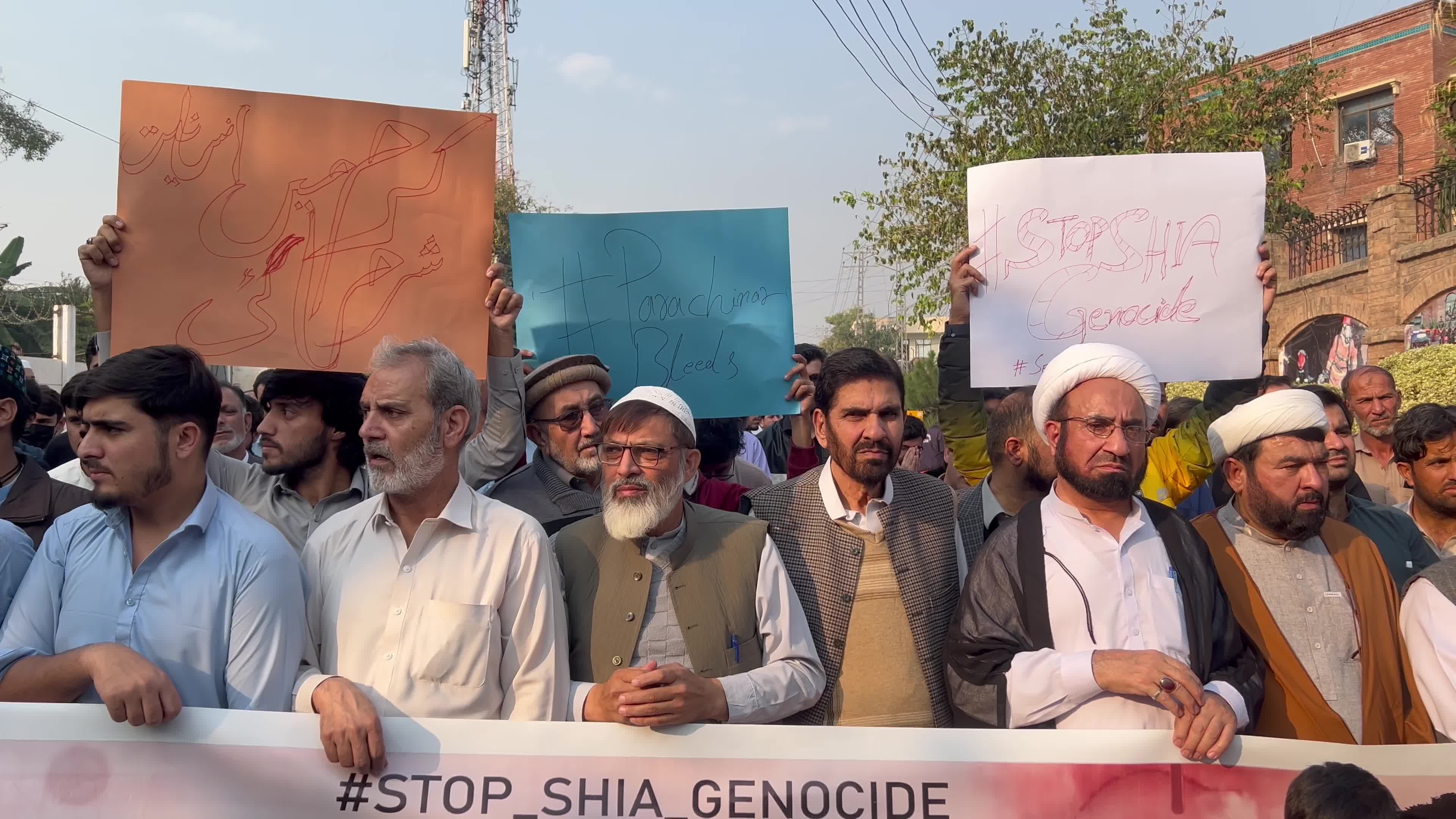 Shiite Muslims protest against attack on passenger vehicles that killed at least 40

