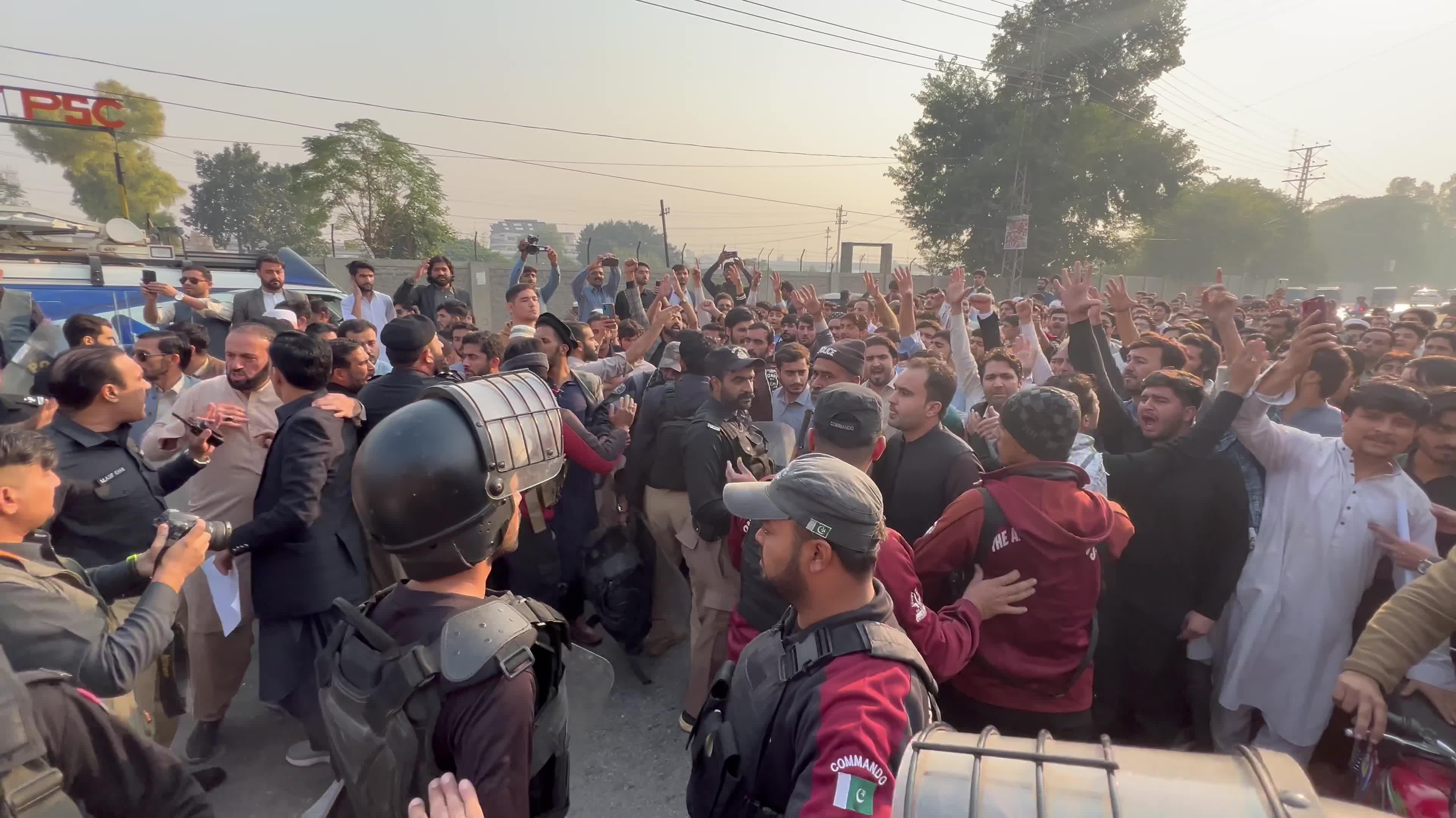 Shiite Muslims protest against attack on passenger vehicles that killed at least 40

