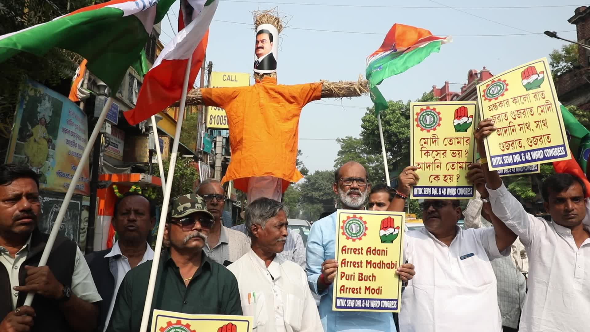 Indian Business Tycoon's Adani Protest In Kolkata, India