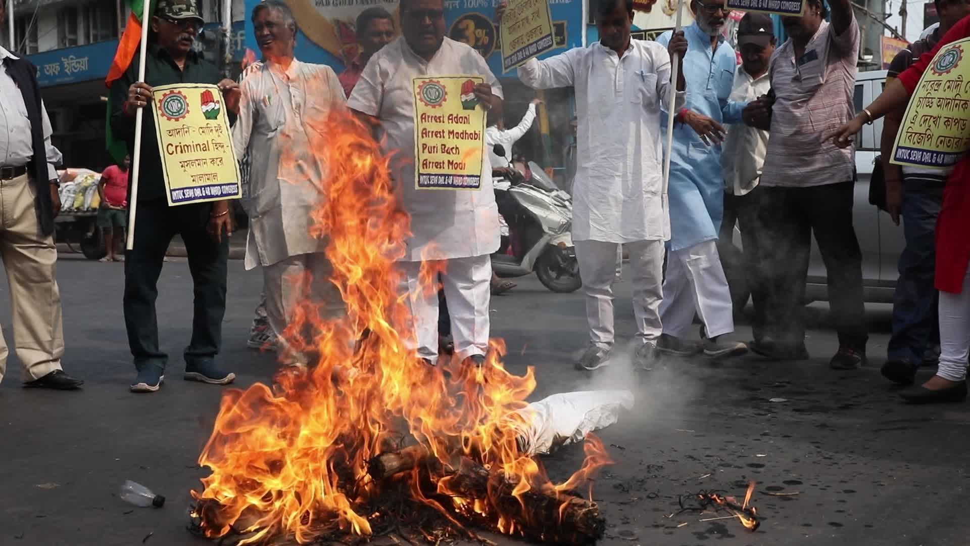 Indian Business Tycoon's Adani Protest In Kolkata, India