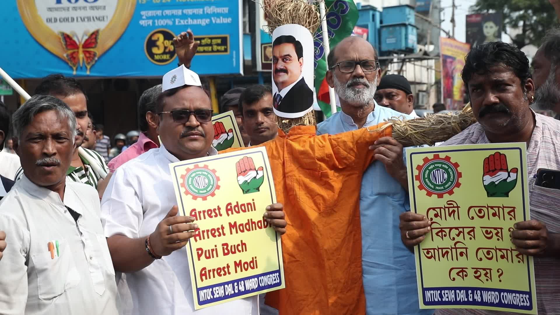 Indian Business Tycoon's Adani Protest In Kolkata, India