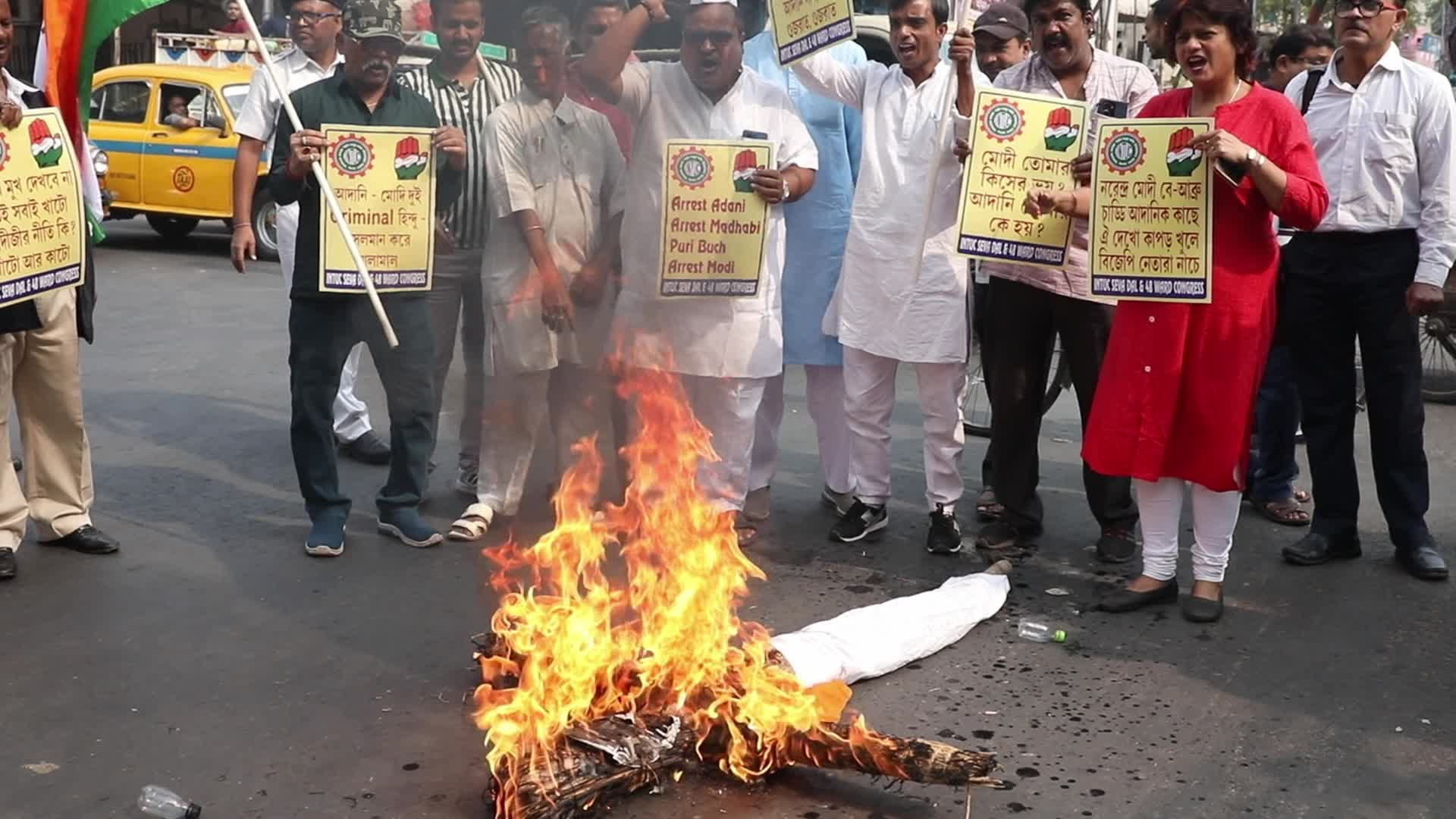 Indian Business Tycoon's Adani Protest In Kolkata, India