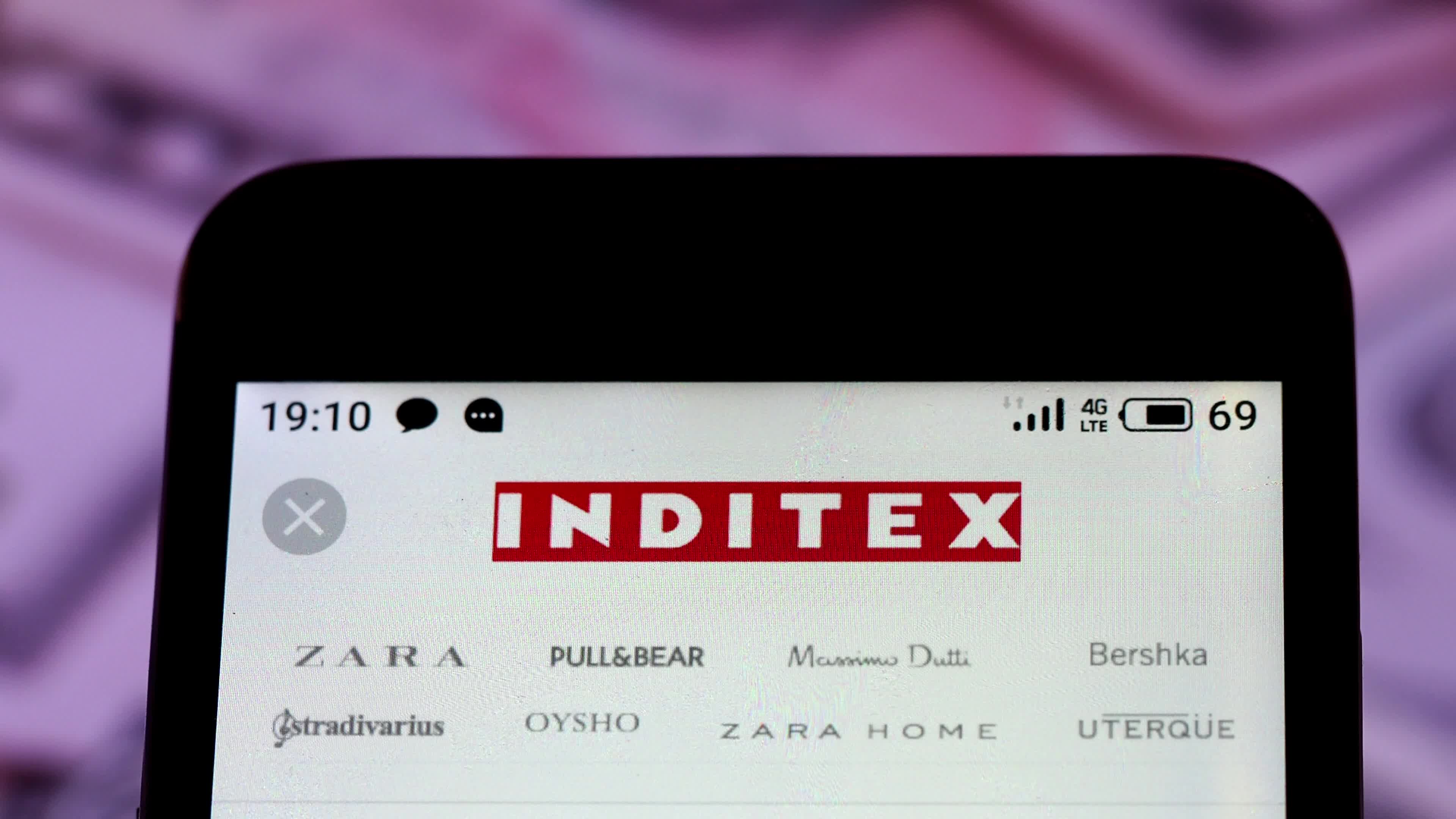 Video illustration the logo of Inditex