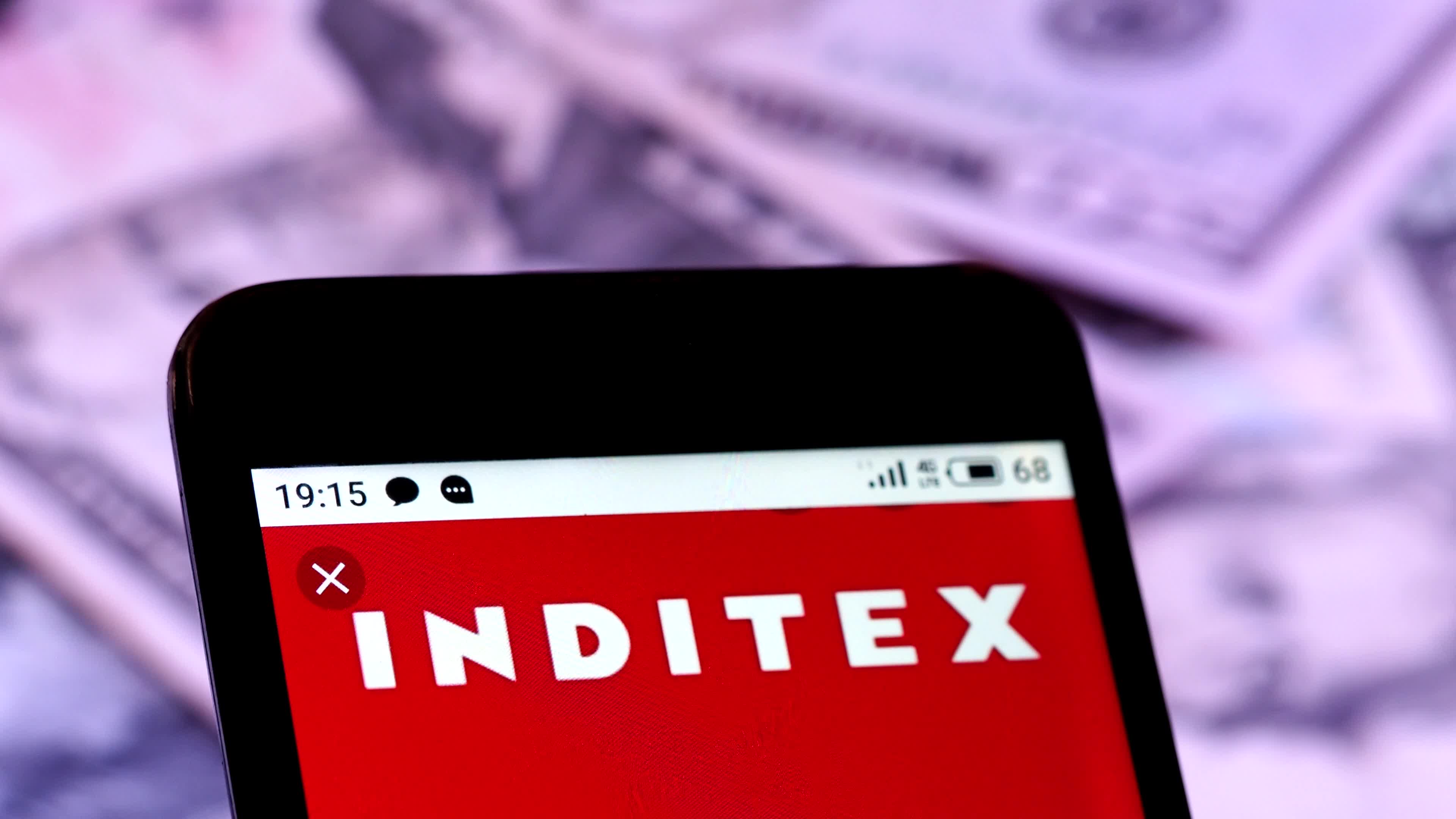 Video illustration the logo of Inditex