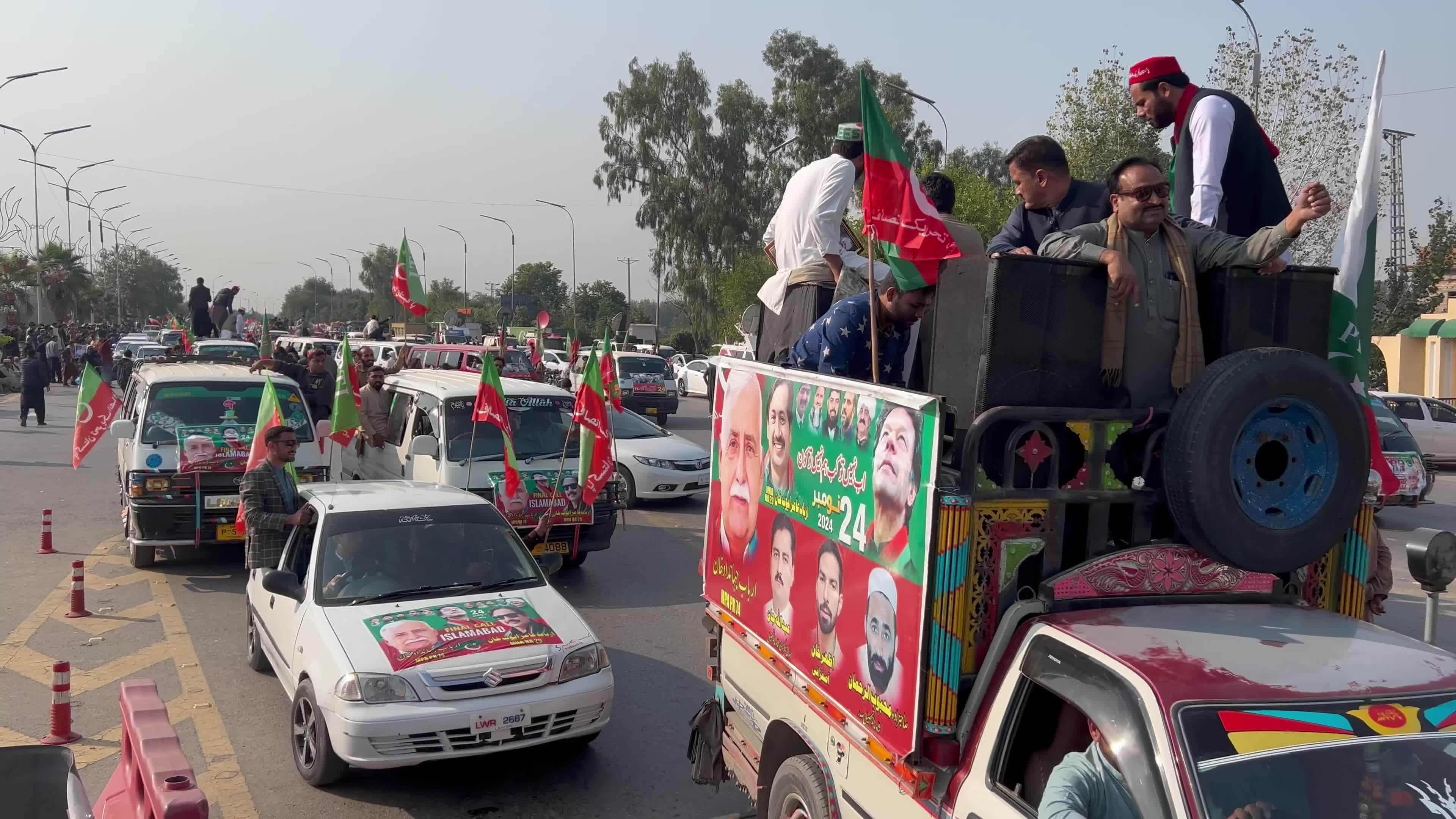 Pakistan's opposition PTI party protests for the release of former PM Khan
