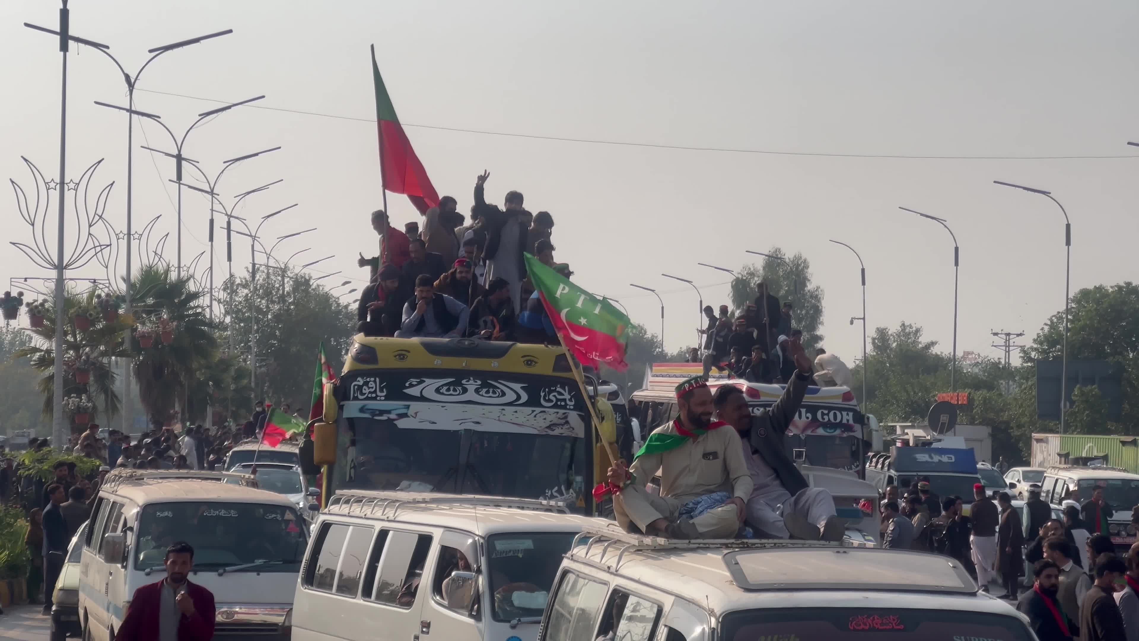 Pakistan's opposition PTI party protests for the release of former PM Khan
