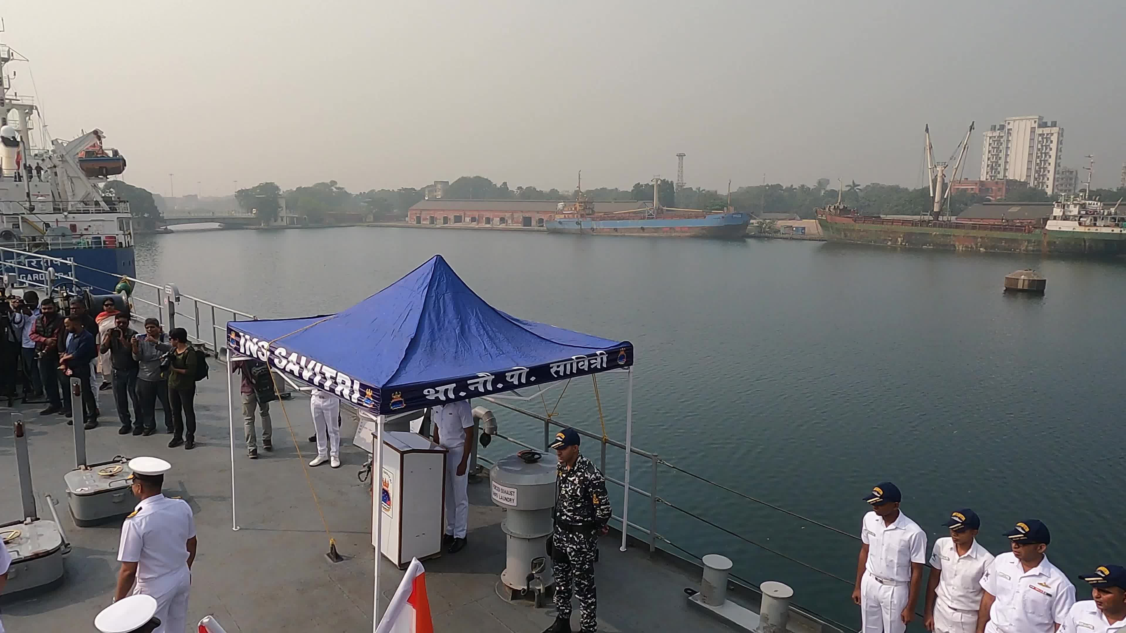 INS Savitri Docks in Kolkata for Navy Day Celebrations 