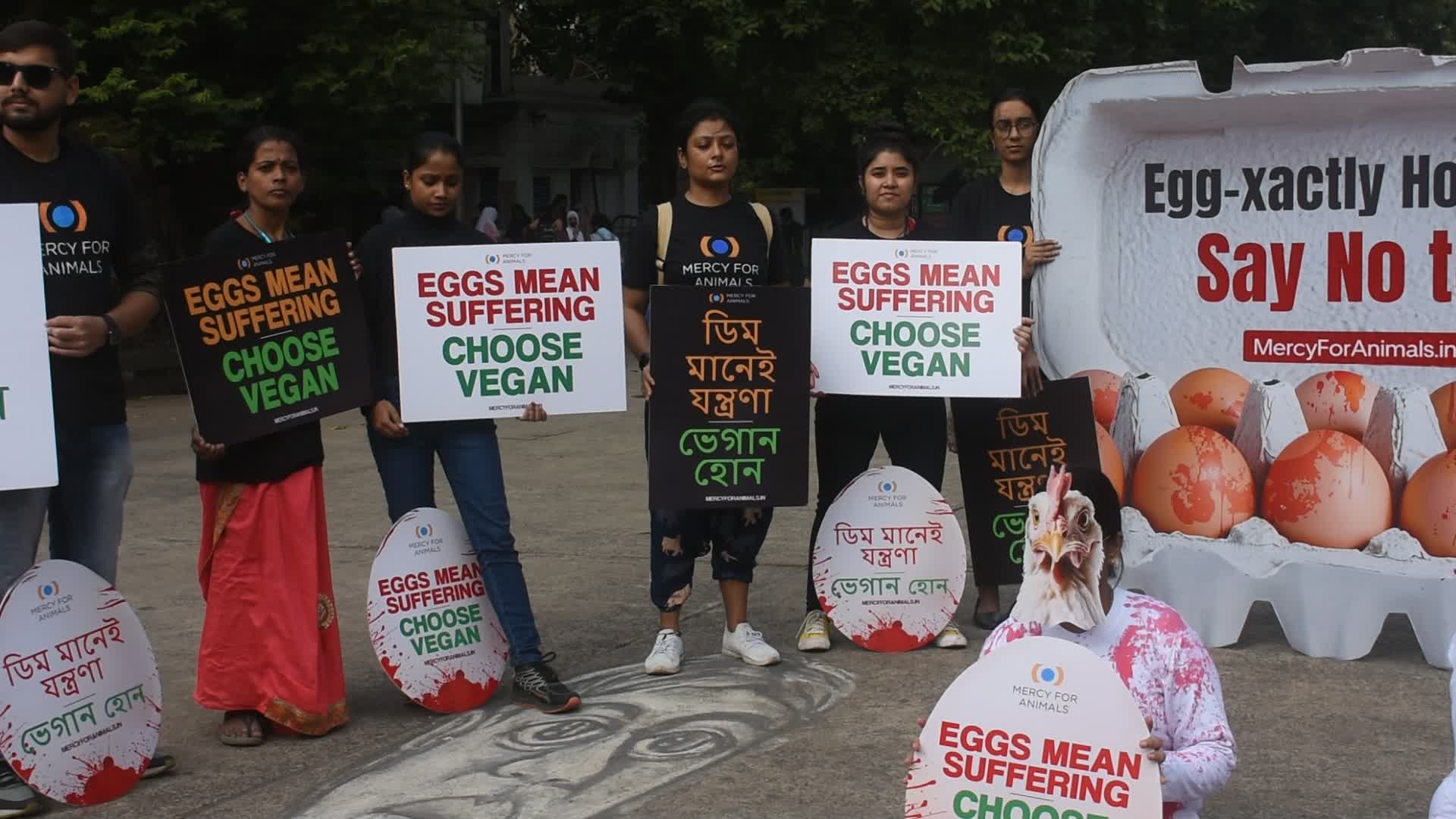 Vegan protest in Kolkata.
