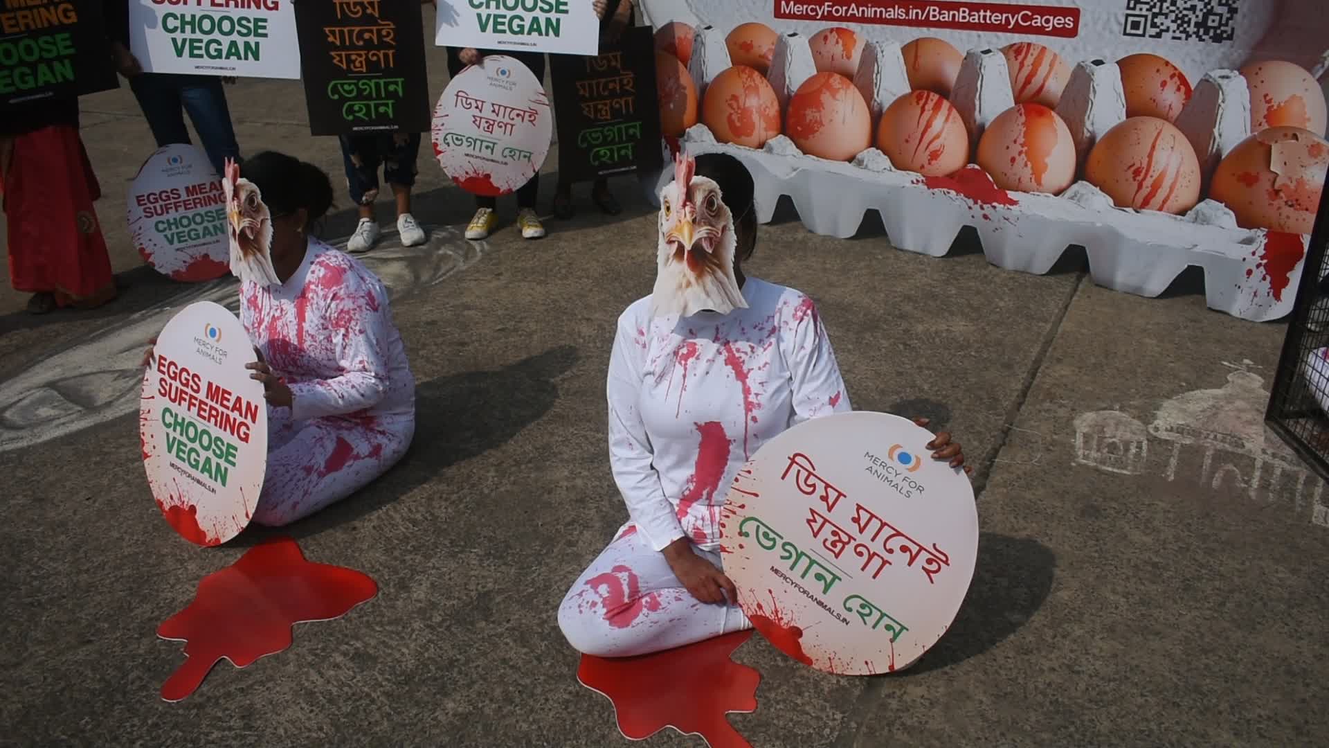 Vegan protest in Kolkata.