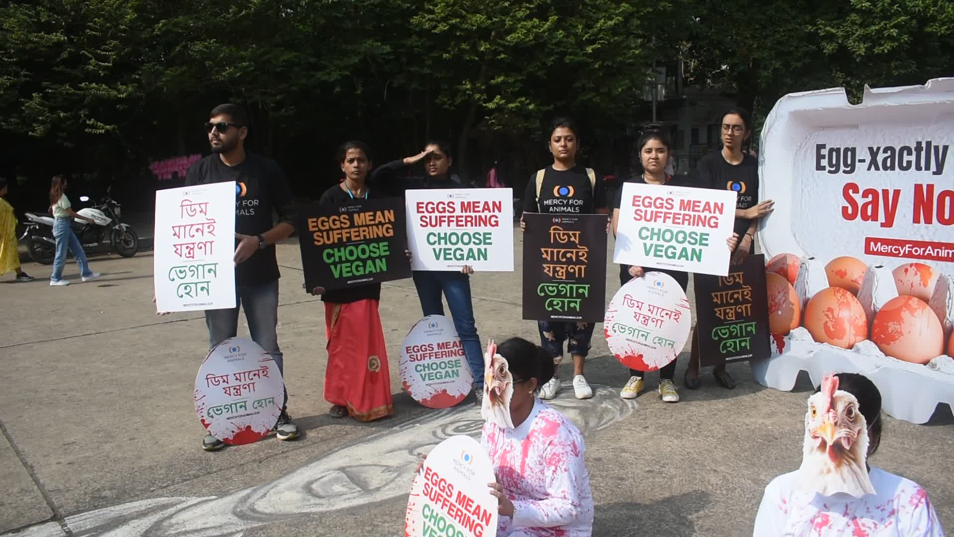 Vegan protest in Kolkata.