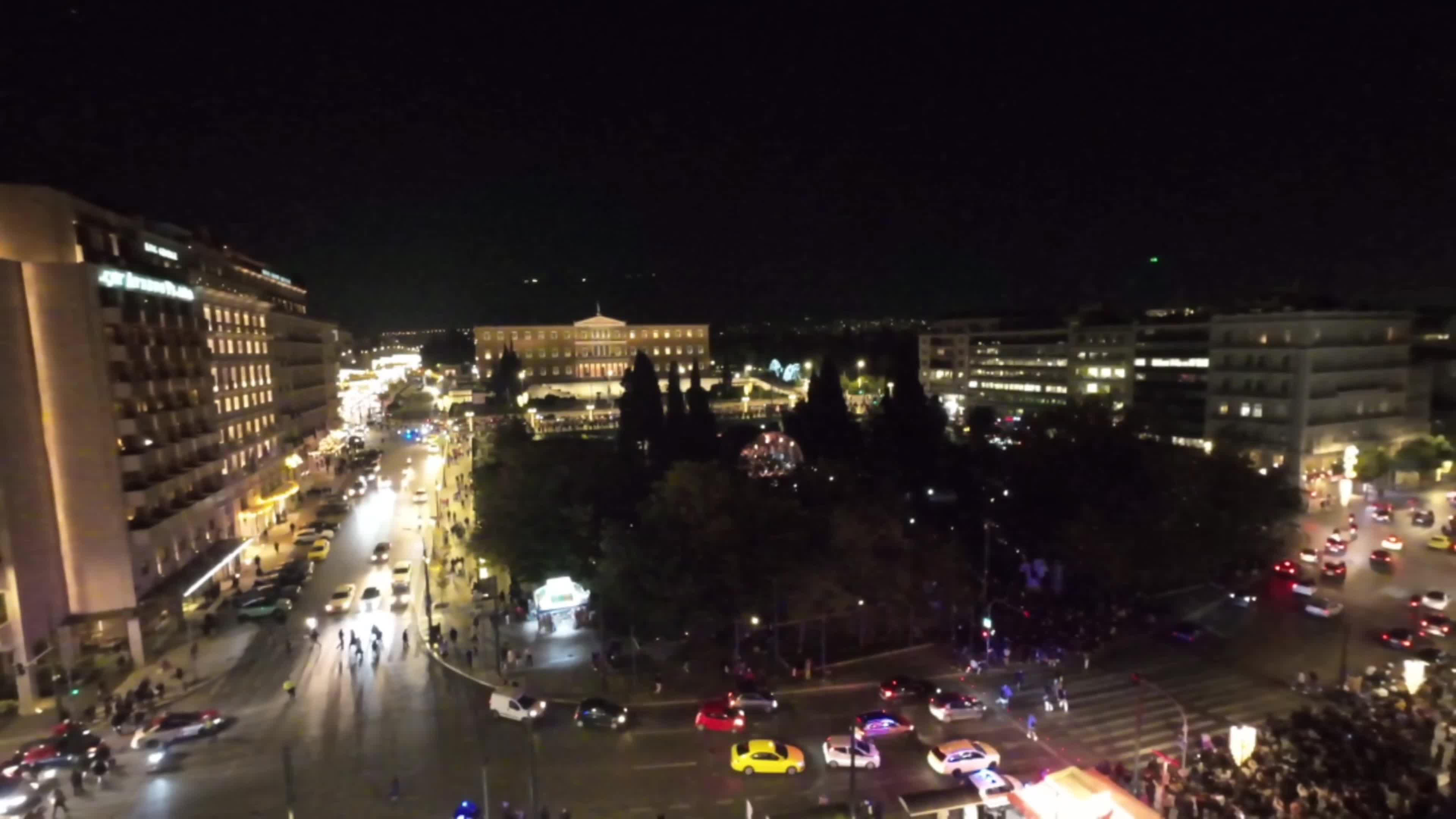 Illumination Of Christmas Tree In Athens