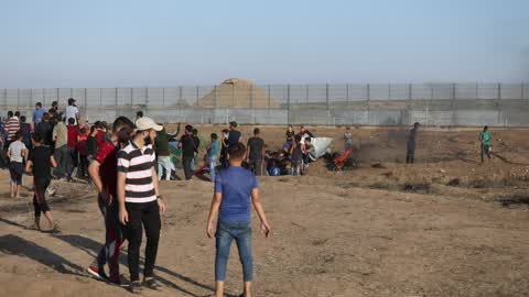 Clashes  along the border with Israel - east Gaza Strip