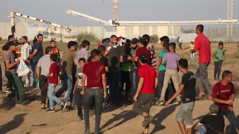Clashes  along the border with Israel - east Gaza Strip