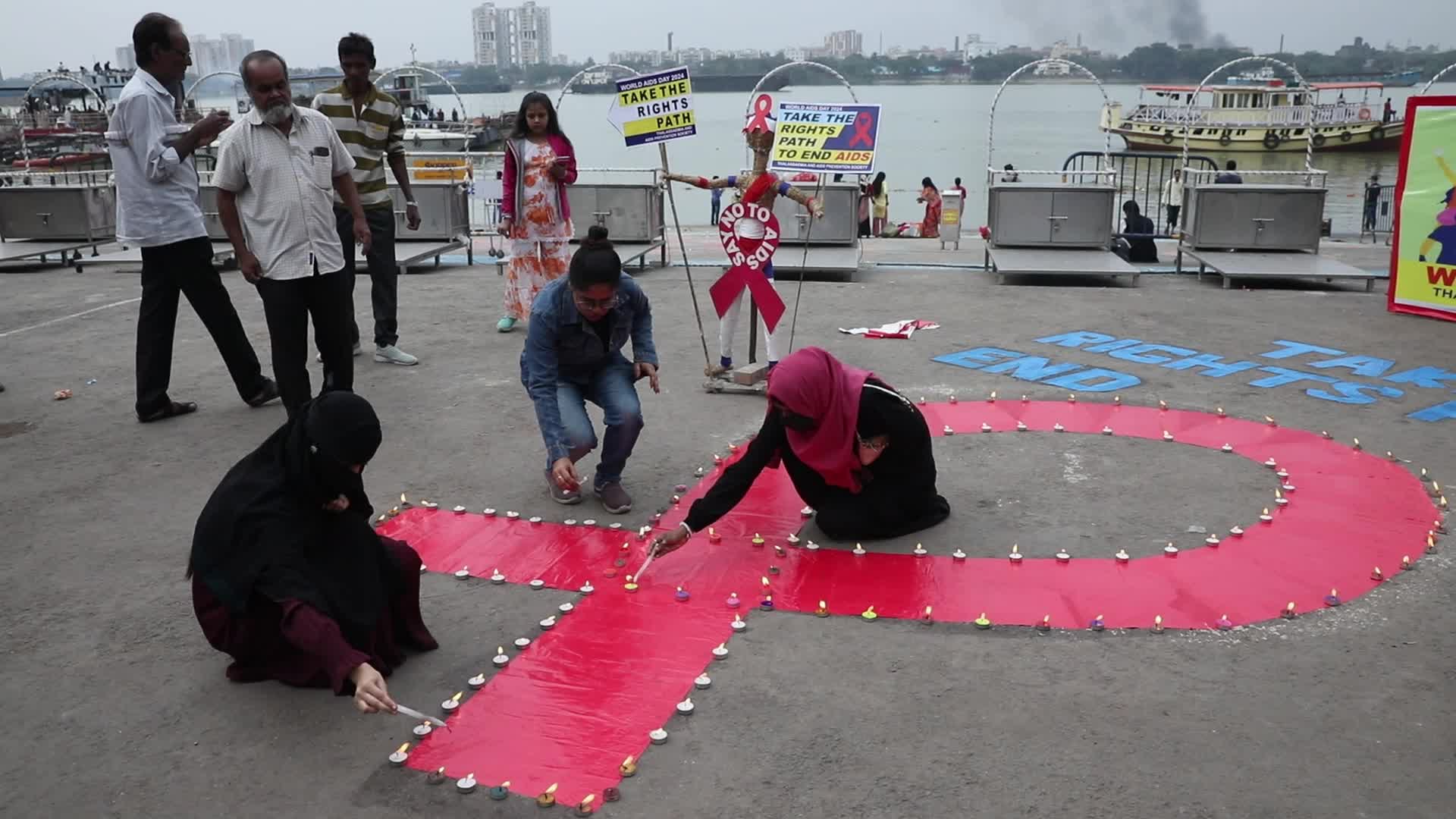 HIV/AIDS awareness campaign In Kolkata, India - 01 Dec 2024