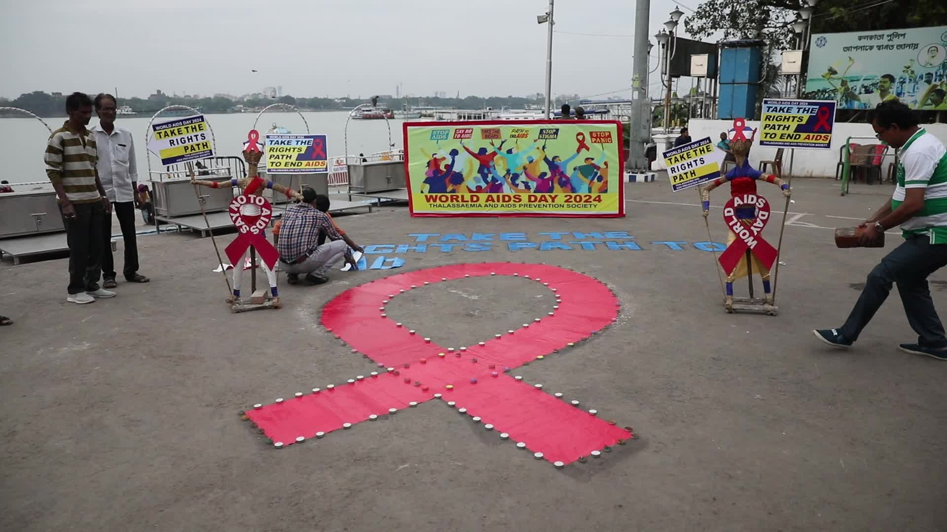 HIV/AIDS awareness campaign In Kolkata, India - 01 Dec 2024