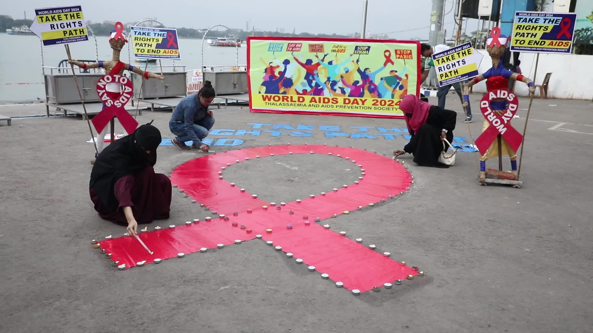 HIV/AIDS awareness campaign In Kolkata, India - 01 Dec 2024