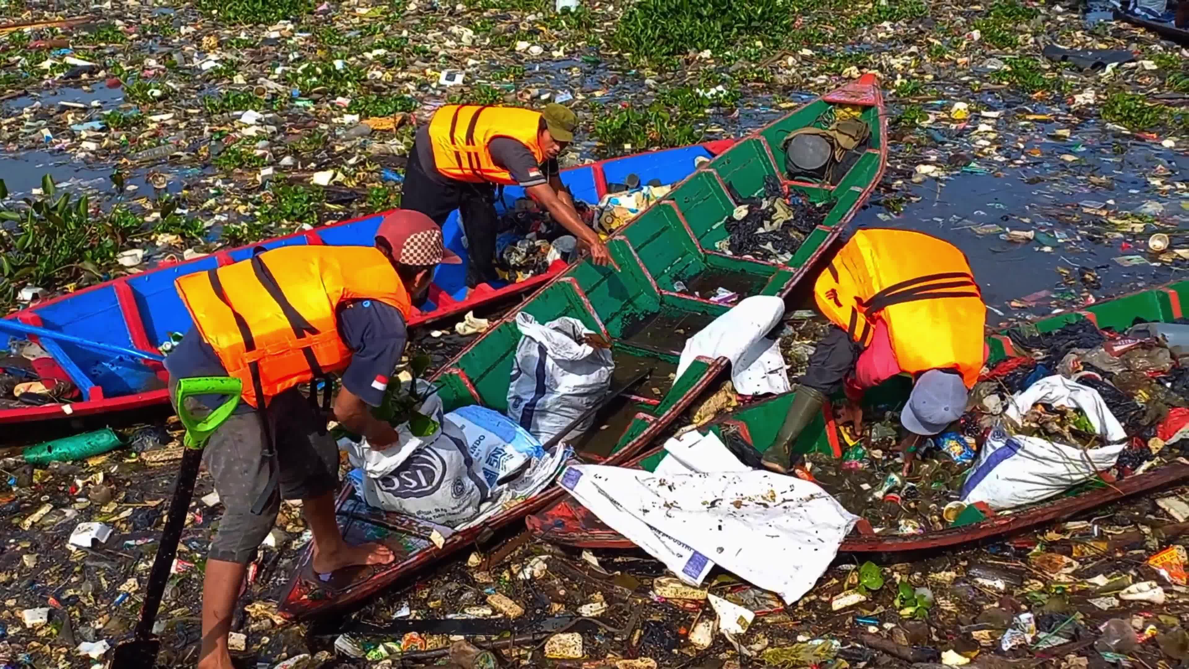 Plastic Waste In Polluted Citarum River West Java