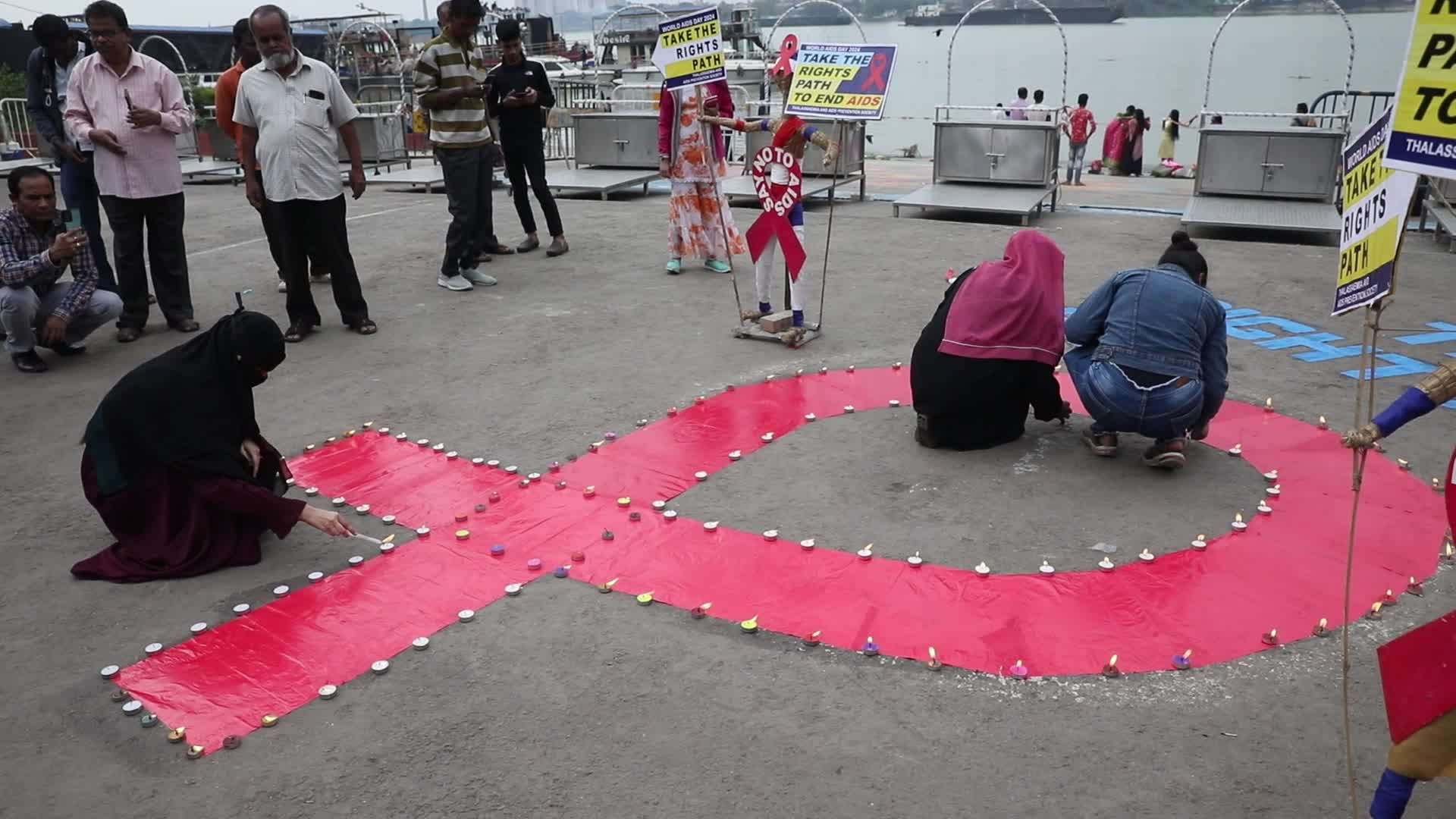 HIV/AIDS awareness campaign In Kolkata, India - 01 Dec 2024