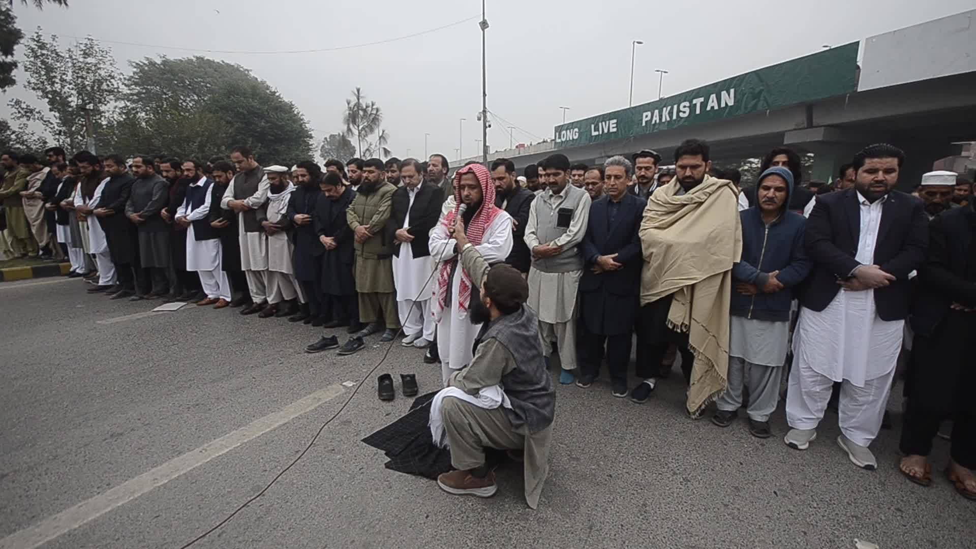 PTI party supporters hold funeral prayer for party workers allegedly killed during protest 